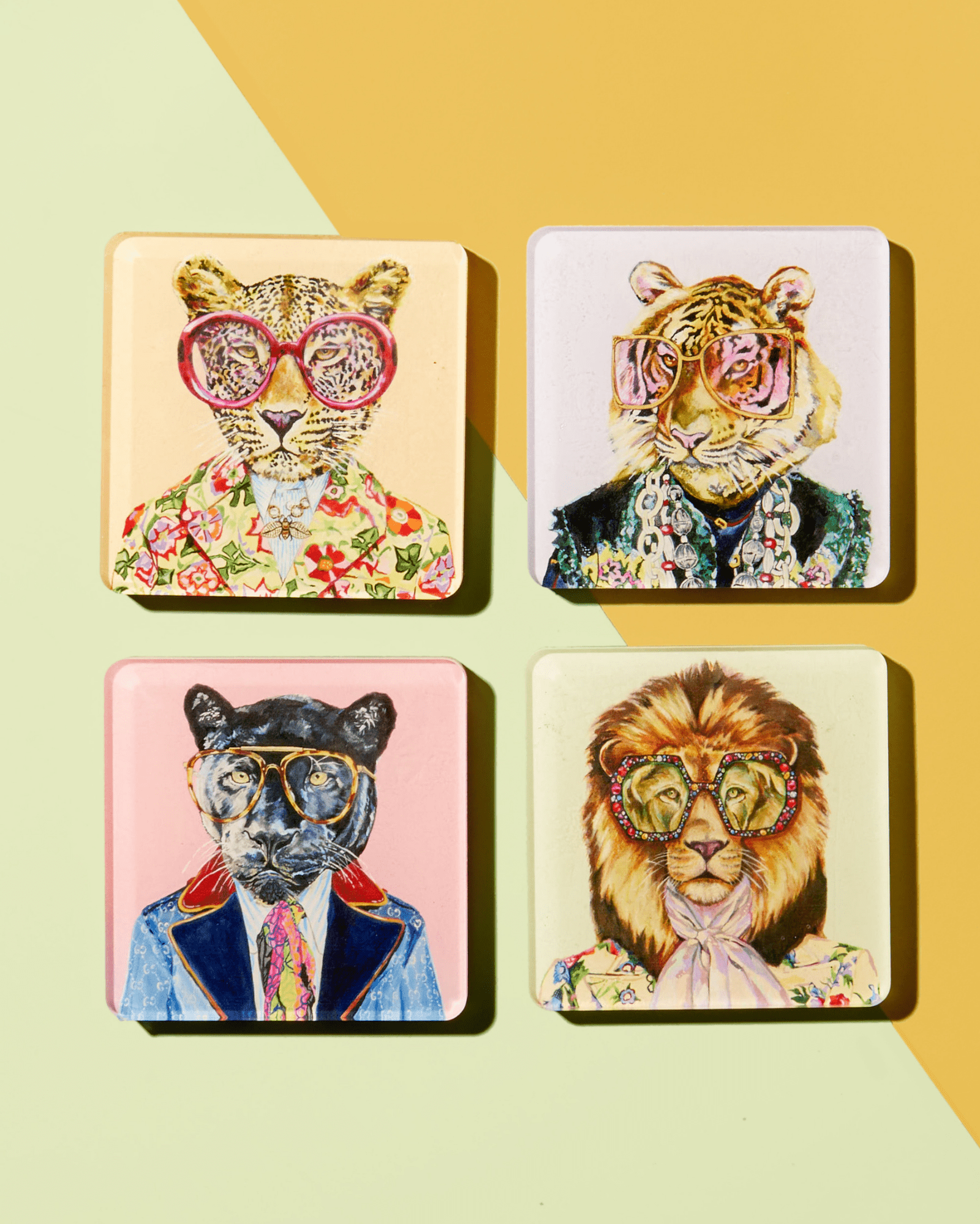 Big Cats Set Of 4 Coasters