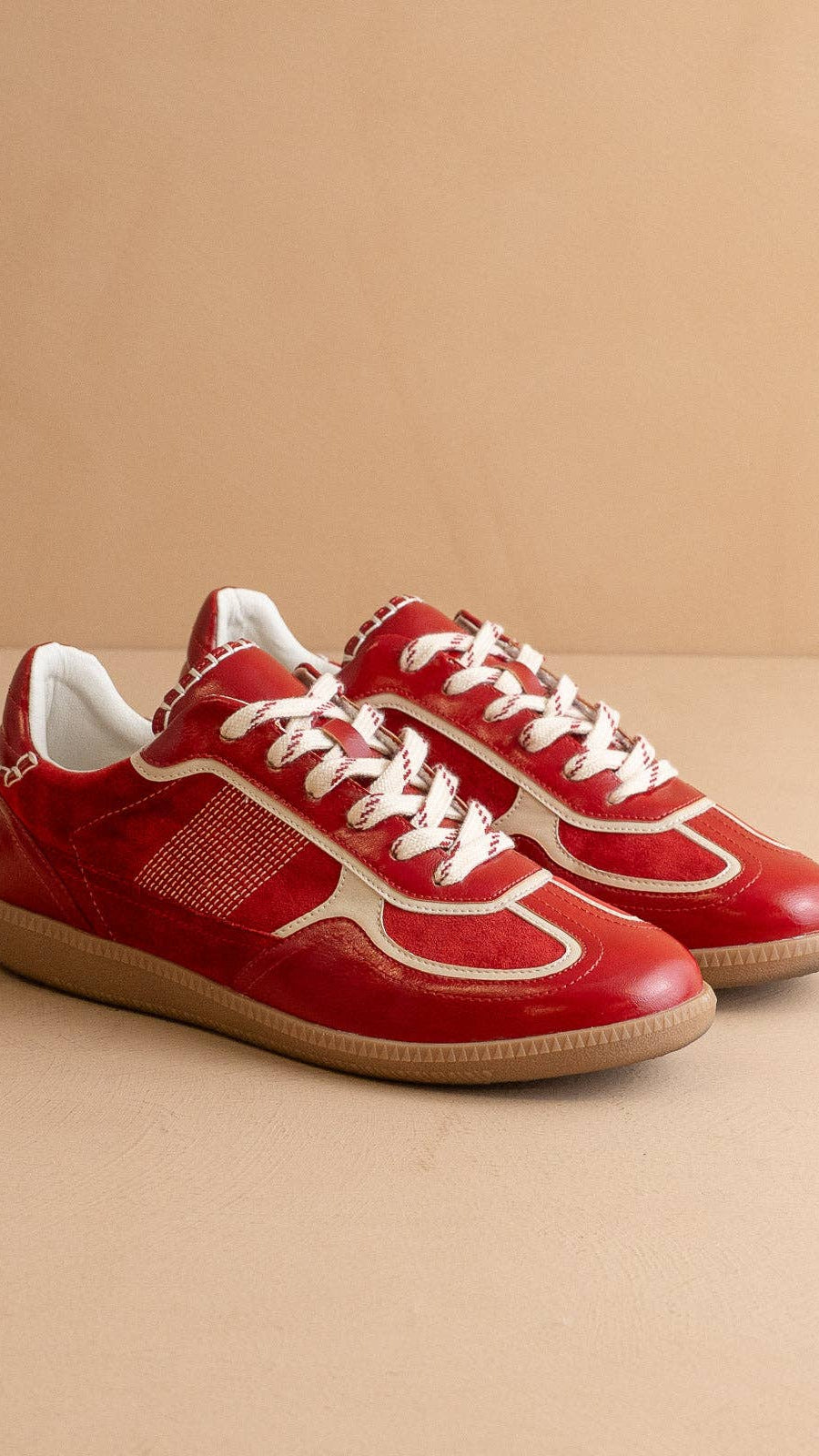 The Dalia Cherry Lace Up Sneaker