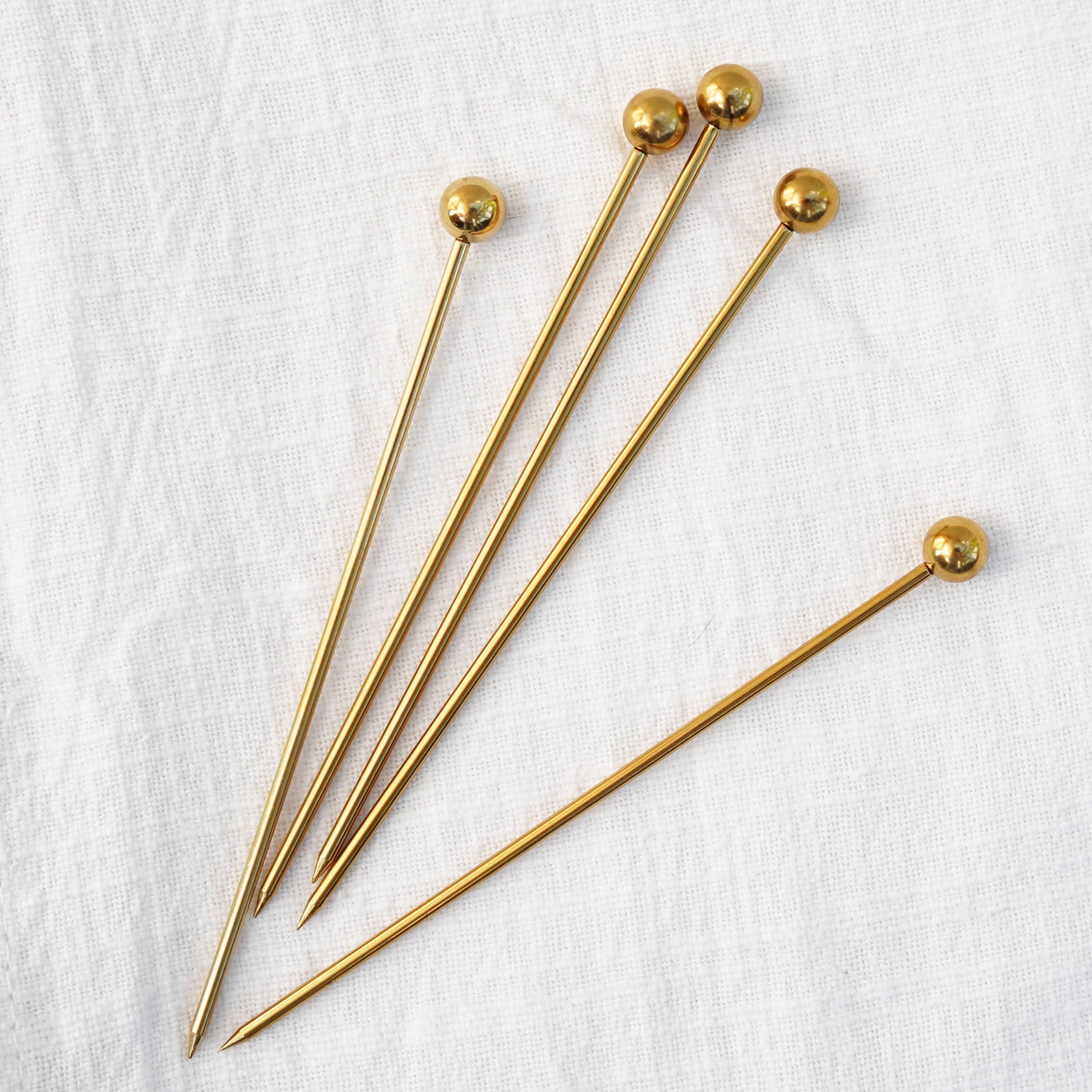 Cocktail Picks for Garnishes, Gold (12 Piece, Short) - The BLVD