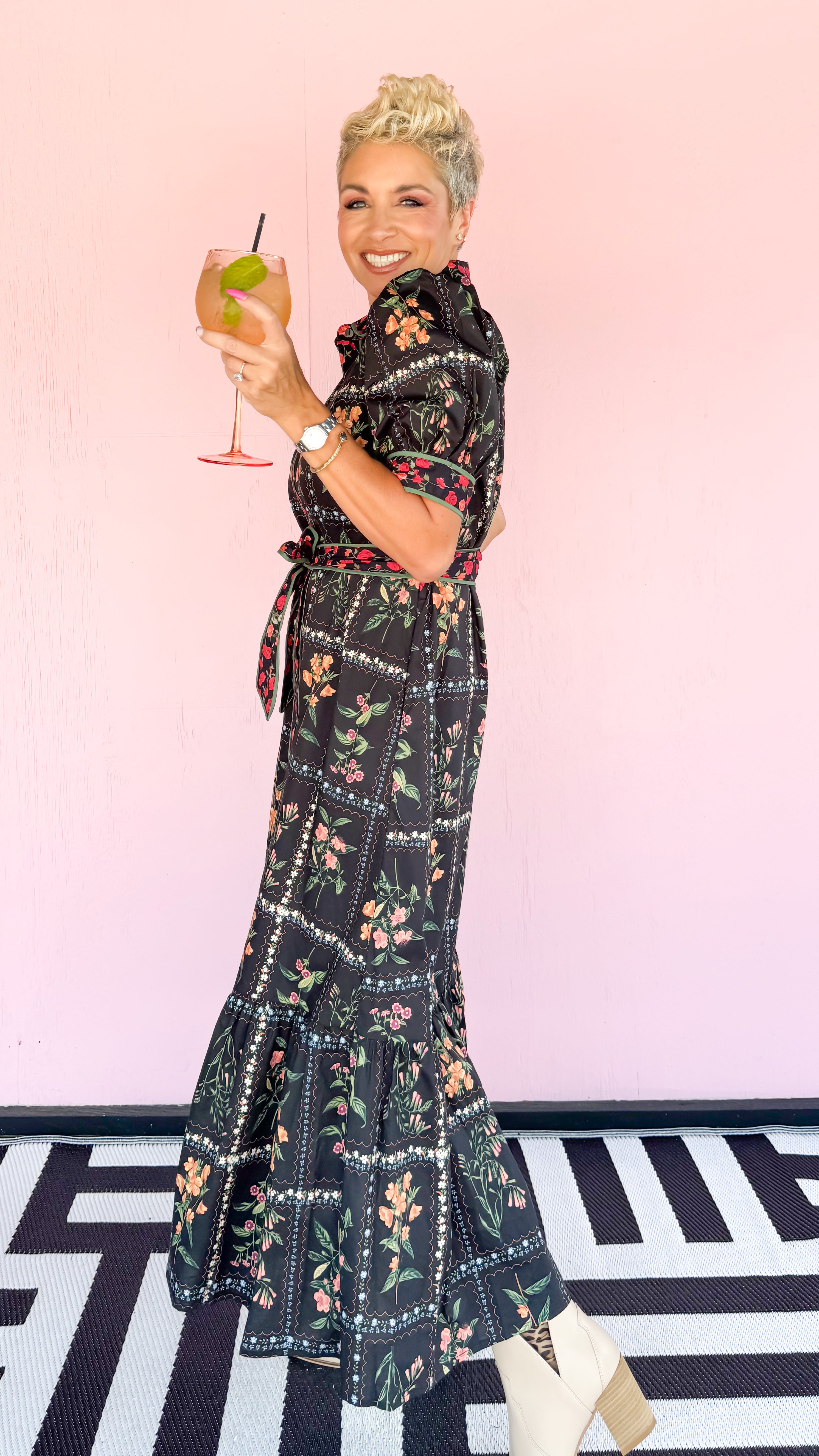 Debbie Floral Maxi Dress/Black - The BLVD