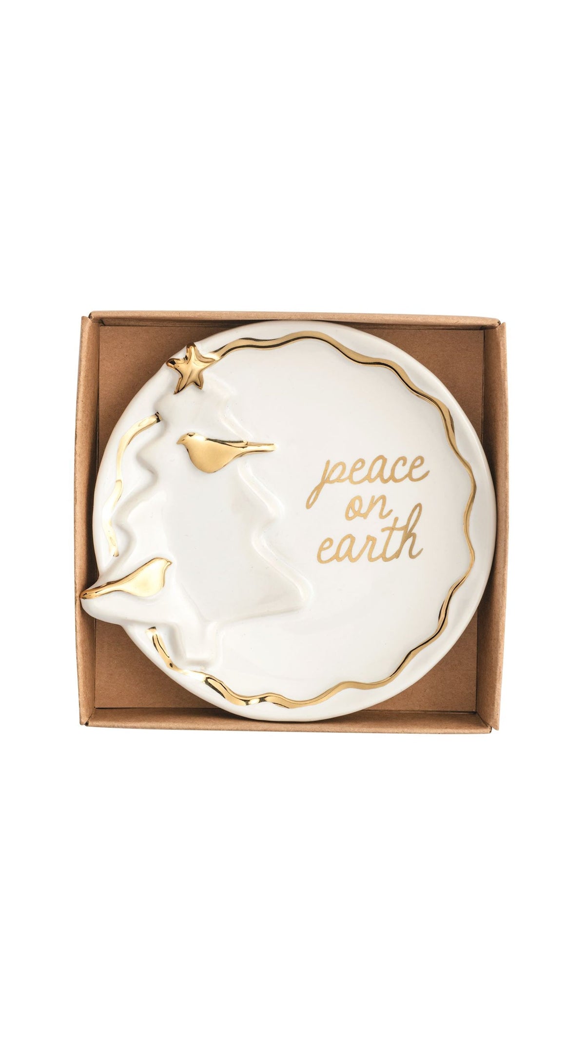 Tree Gold Trinket Dish full view on white