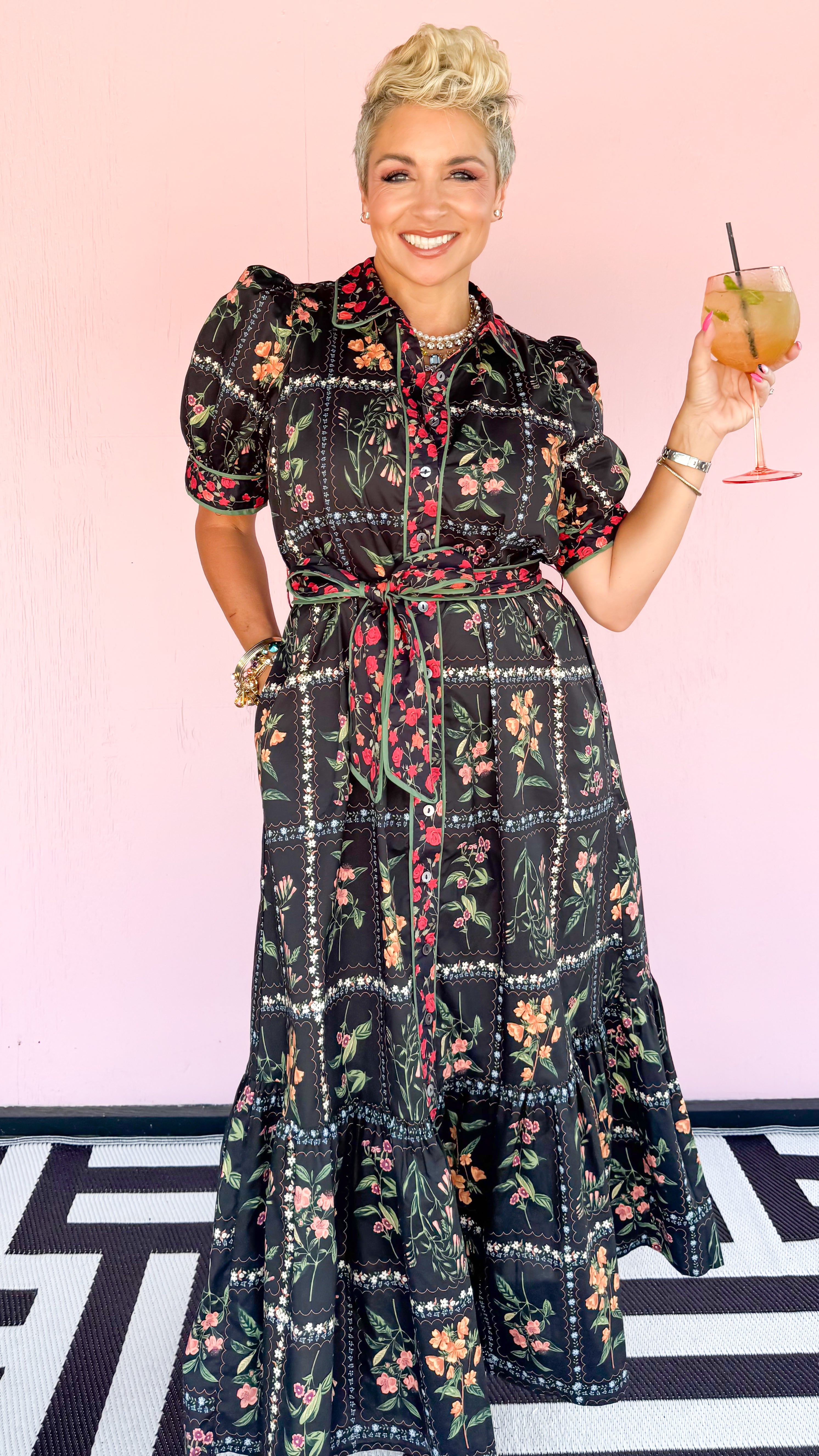 Debbie Floral Maxi Dress/Black - The BLVD