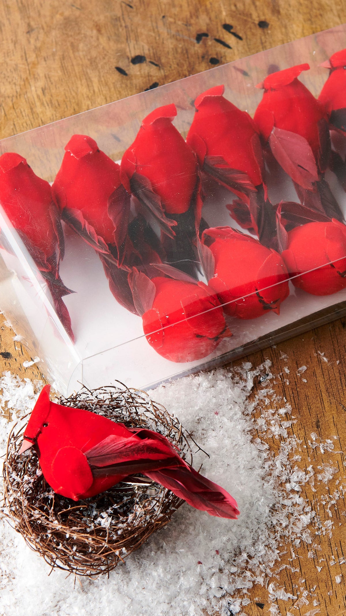 4" Box of Clip-On Cardinal Ornaments
