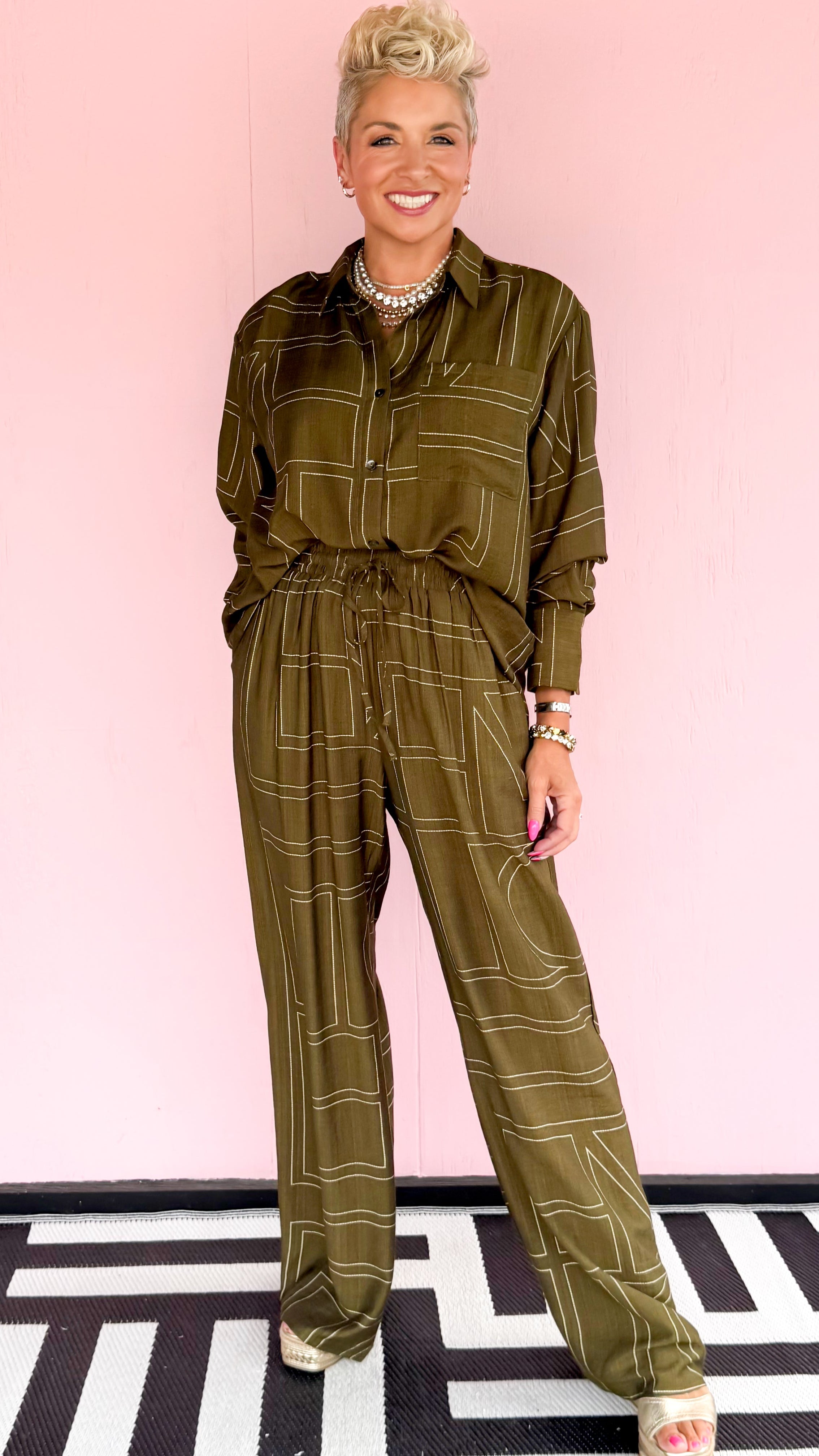 Rita Box Detail Top/Olive