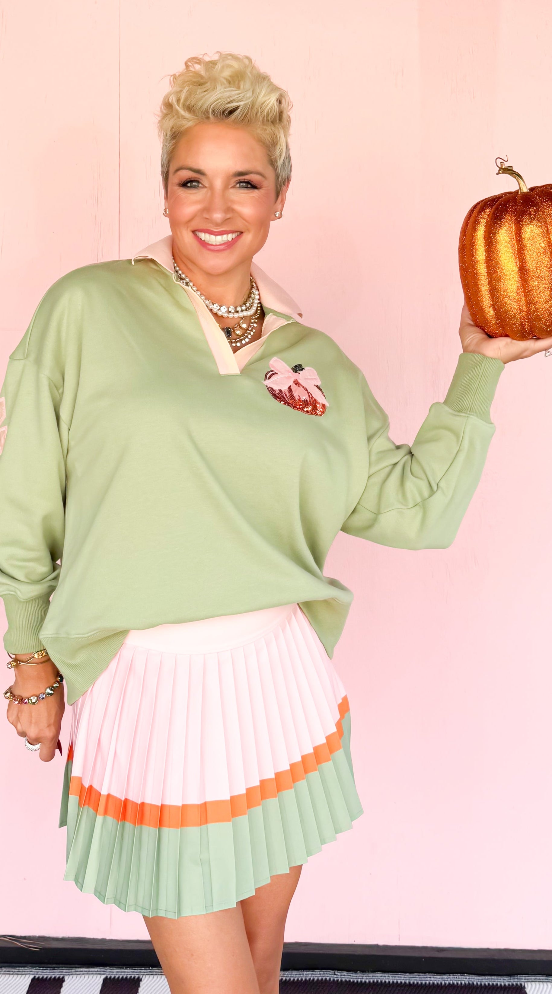 Cozy Season Sweatshirt/Pink&Green