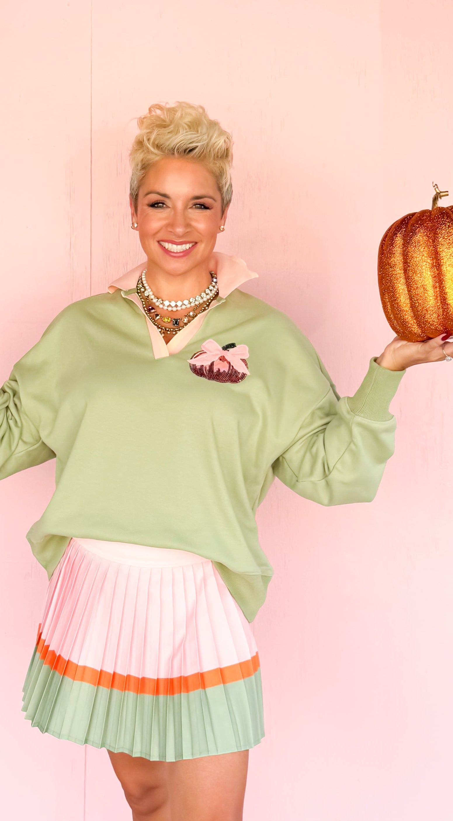 Cozy Season Sweatshirt/Pink&Green