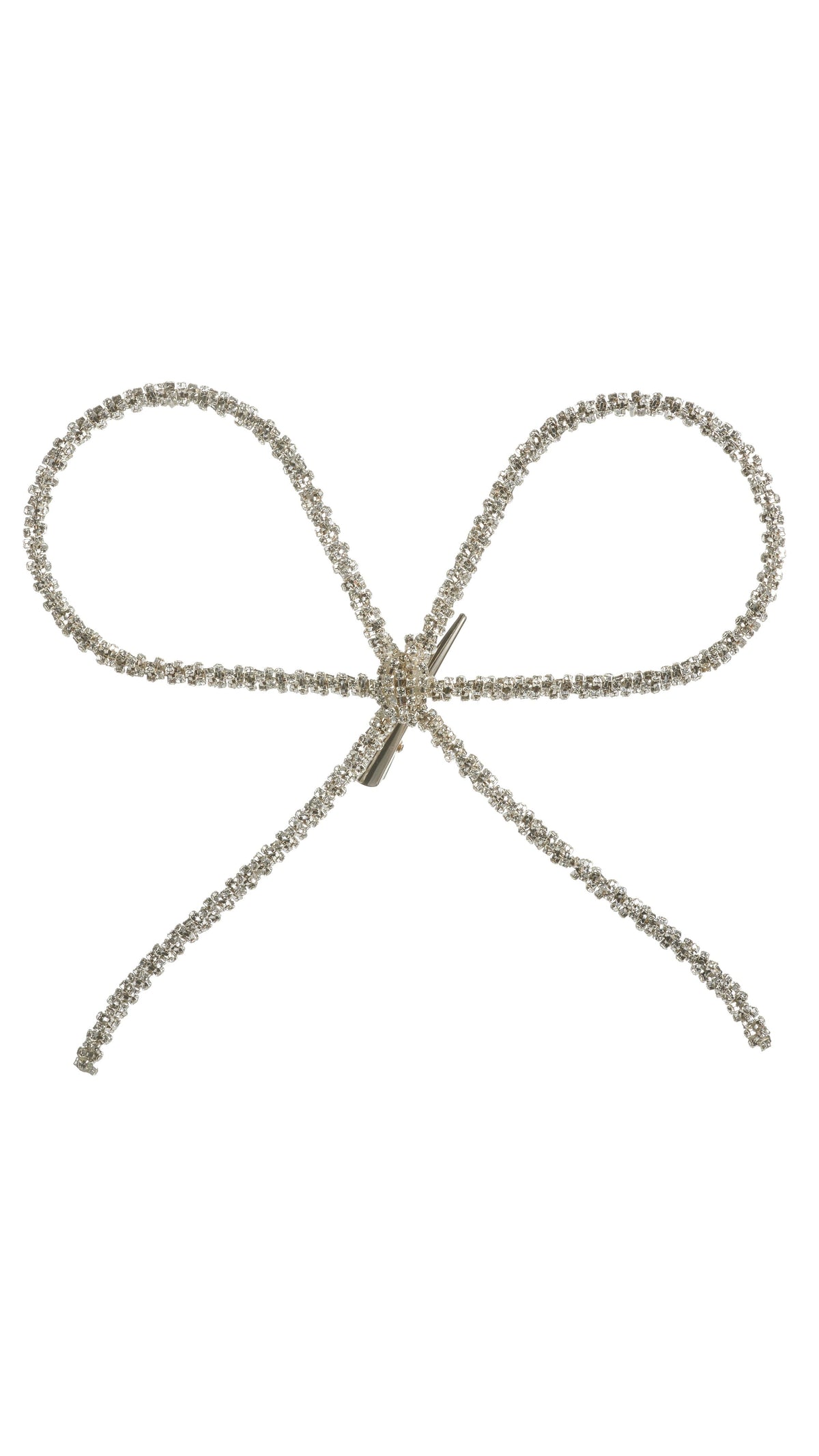 9 inch gold clip-on bow ornament, full view on white