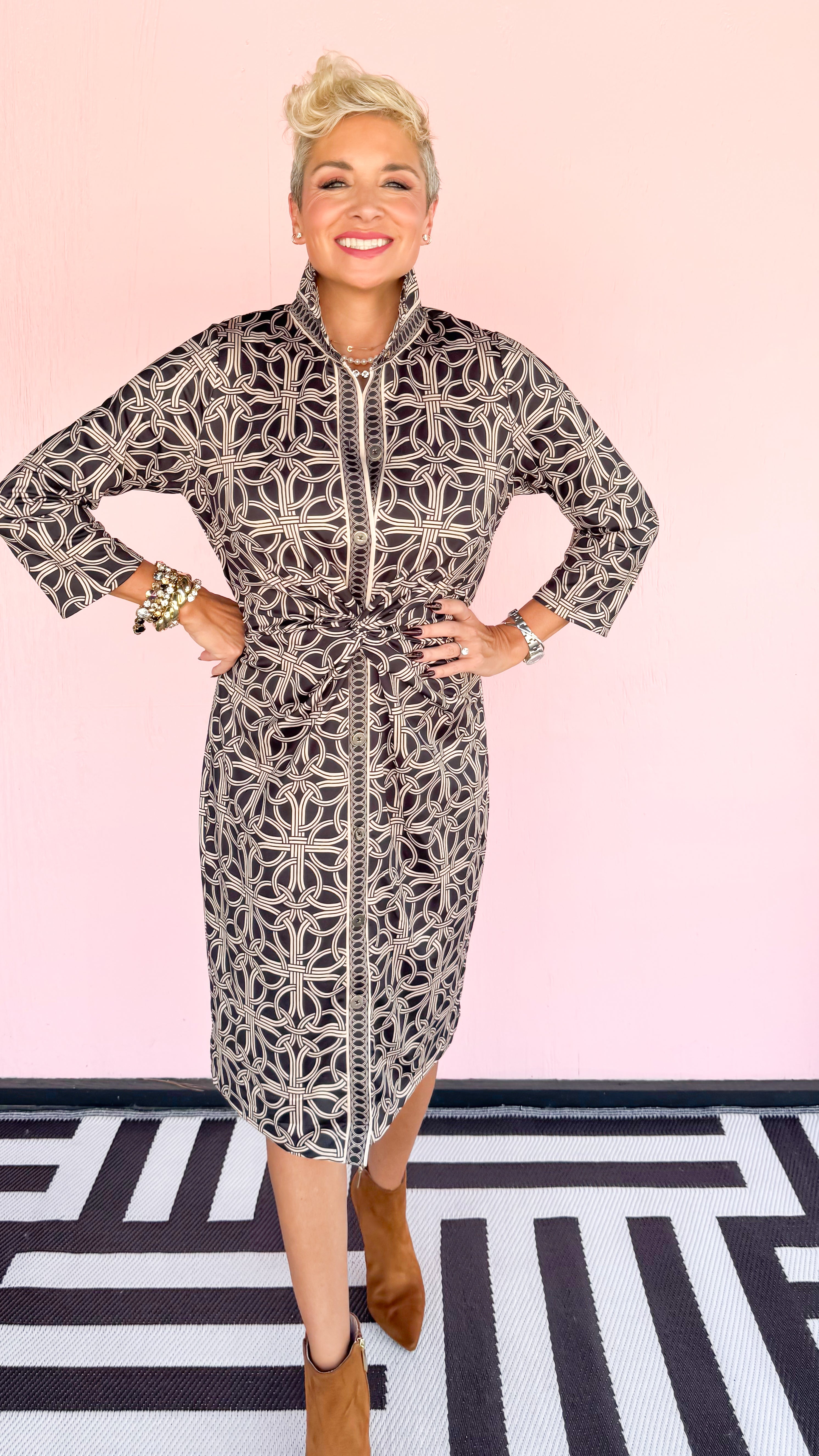 Twist & Shout Ring Toss Dress/Black