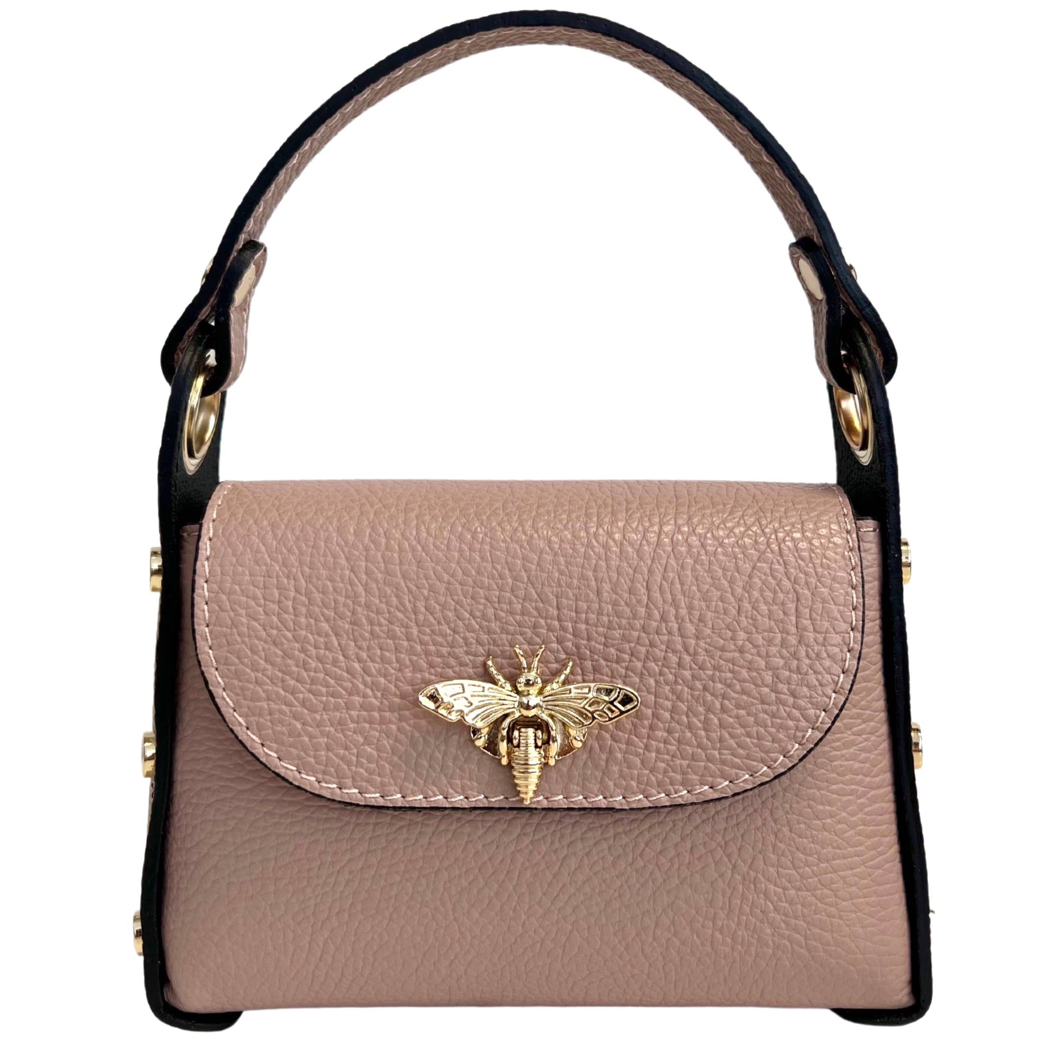 Mini Leather Bag w/Fly Closure