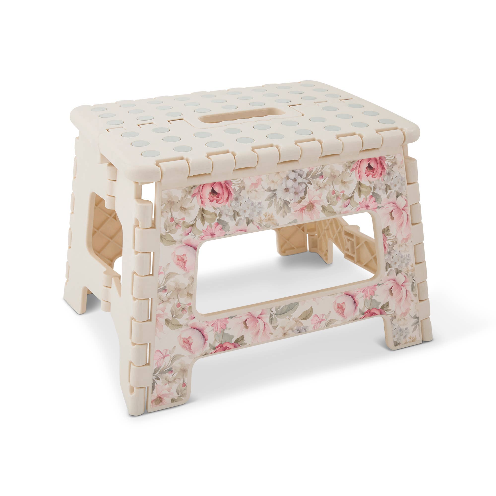 9" Printed Foldable Step Stool - Pink Botanical - The BLVD