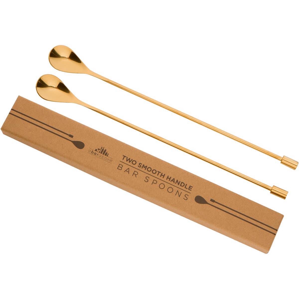 Bar Spoons (Smooth Handle, Set of 2), Gold - The BLVD