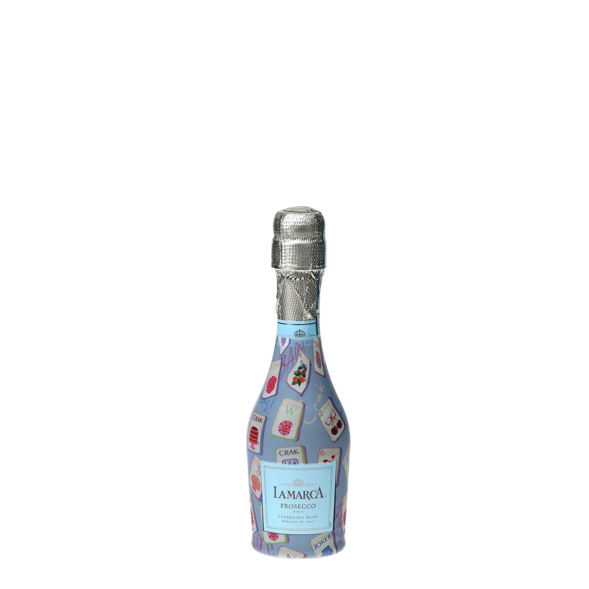 Beau Bottles Pastel Blue Mahjong mini prosecco bottle wrap set of 6 — styled view — BLVD Boutik