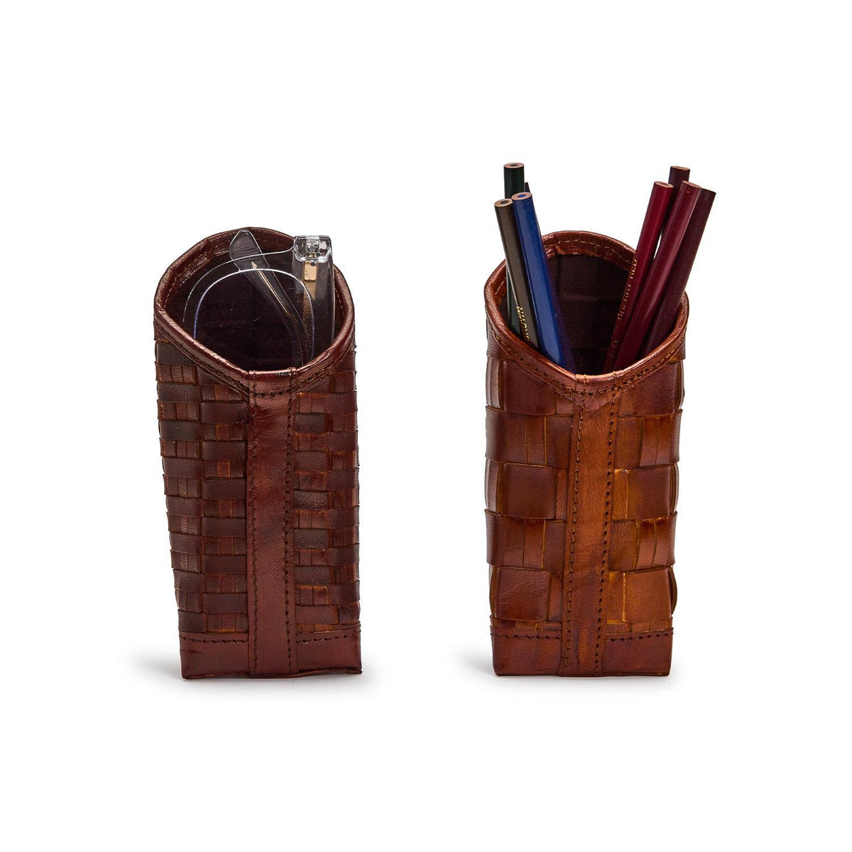 Woven Leather Glass Case - The BLVD