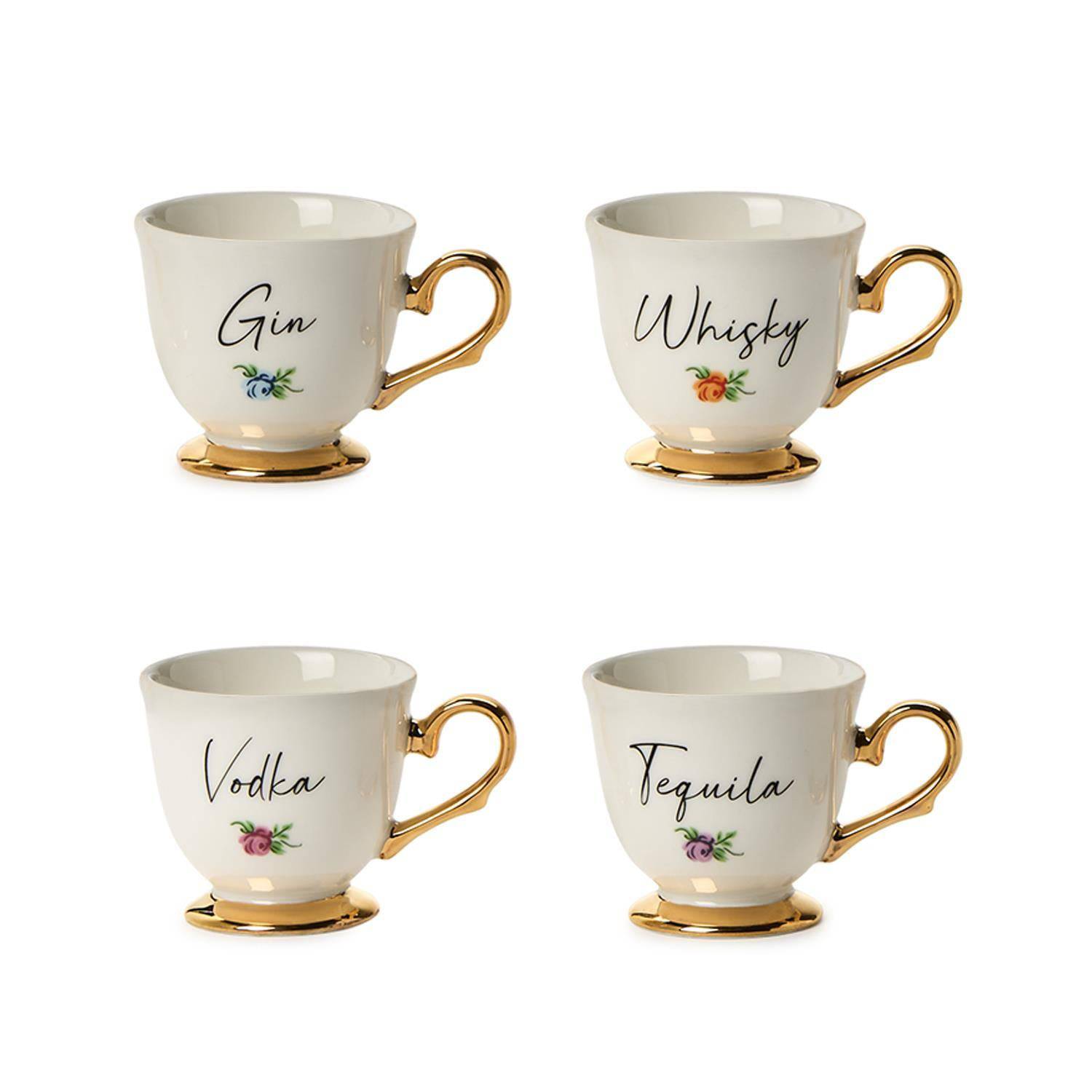 Set of 4 Teacup Shot Glasses - The BLVD