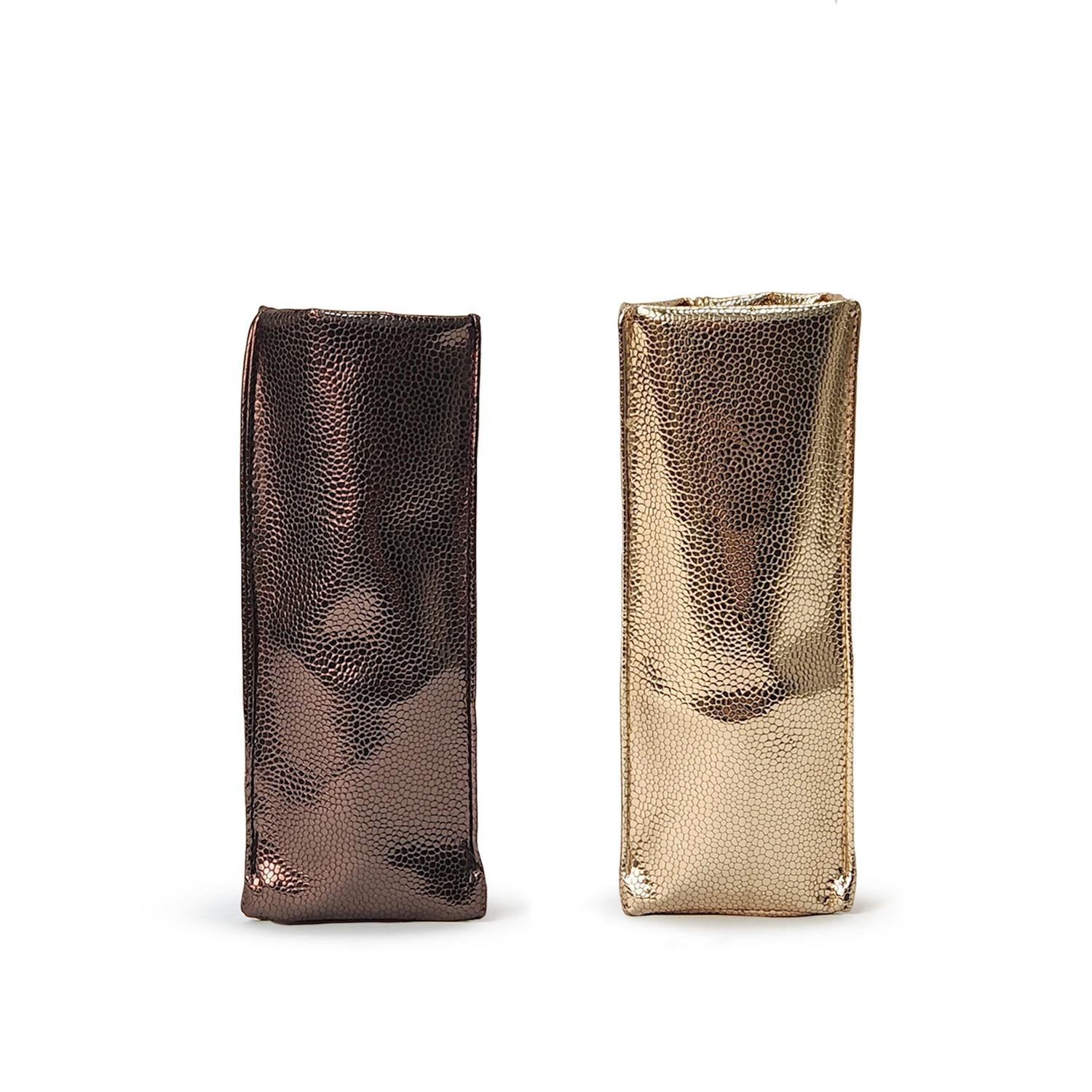 Standing Triangular Faux Snake Weighted Eyeglass Case