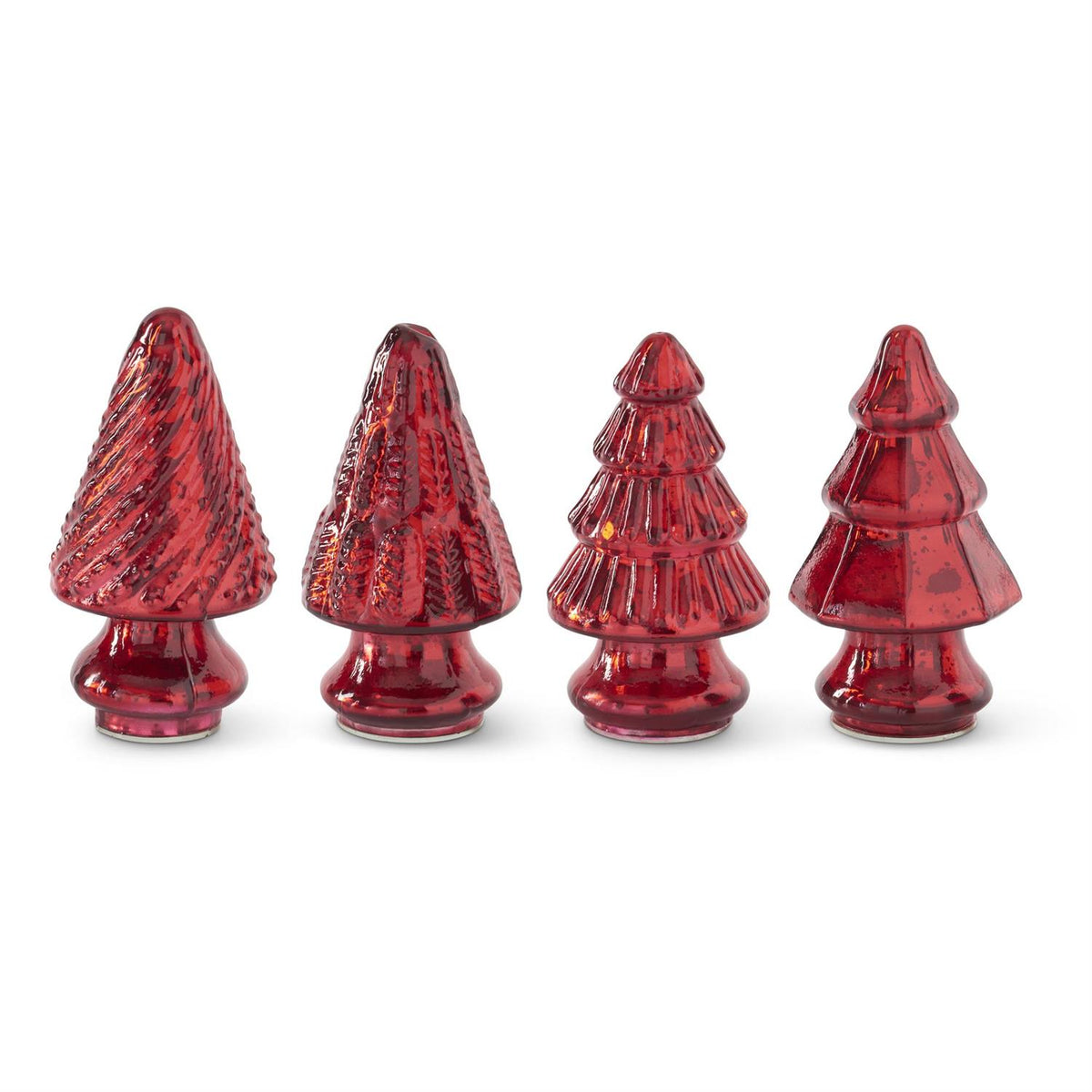 Mini red mercury glass Christmas tree, original product photo