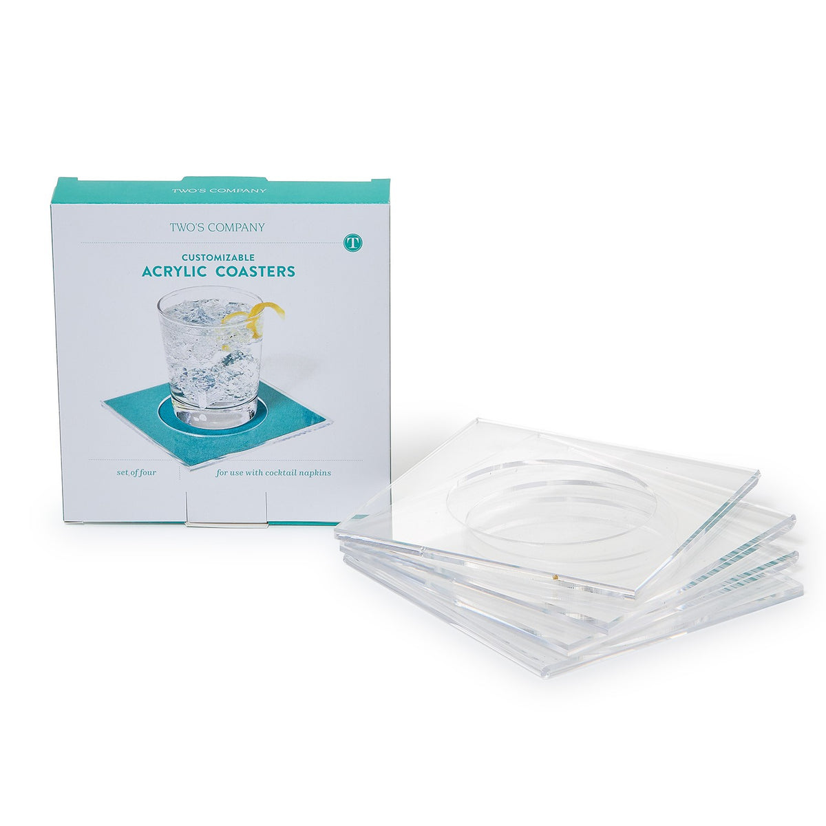 Set of 4 Cocktail Coasters in Gift Box