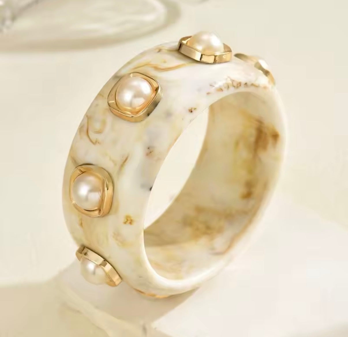 Pearl Stone Acrylic Cuff