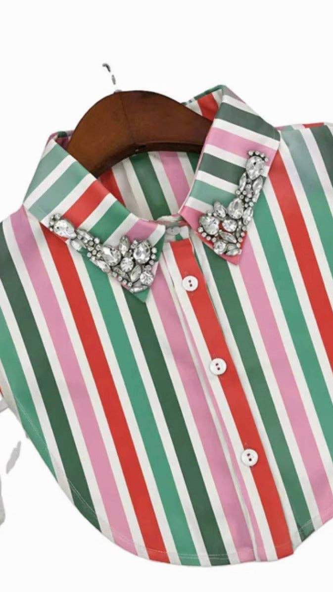 PINK/GREEN/RED STRIPED COLLAR