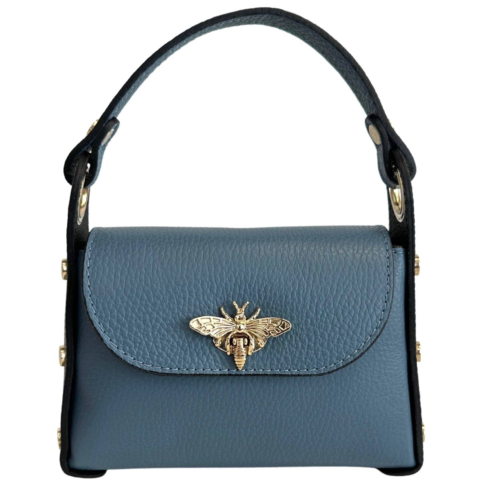 Mini Leather Bag w/Fly Closure