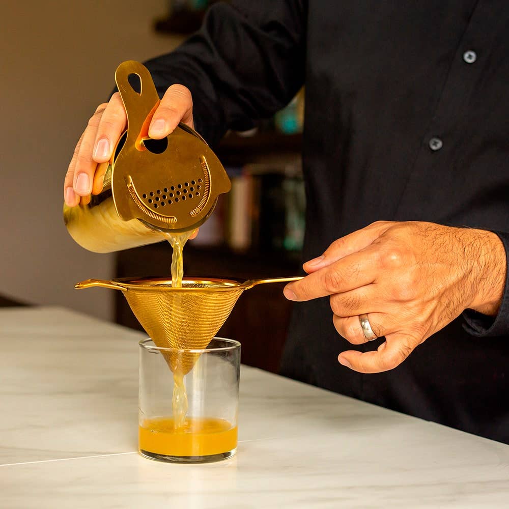 Fine Mesh Cocktail Strainer, Gold 10 cm - The BLVD