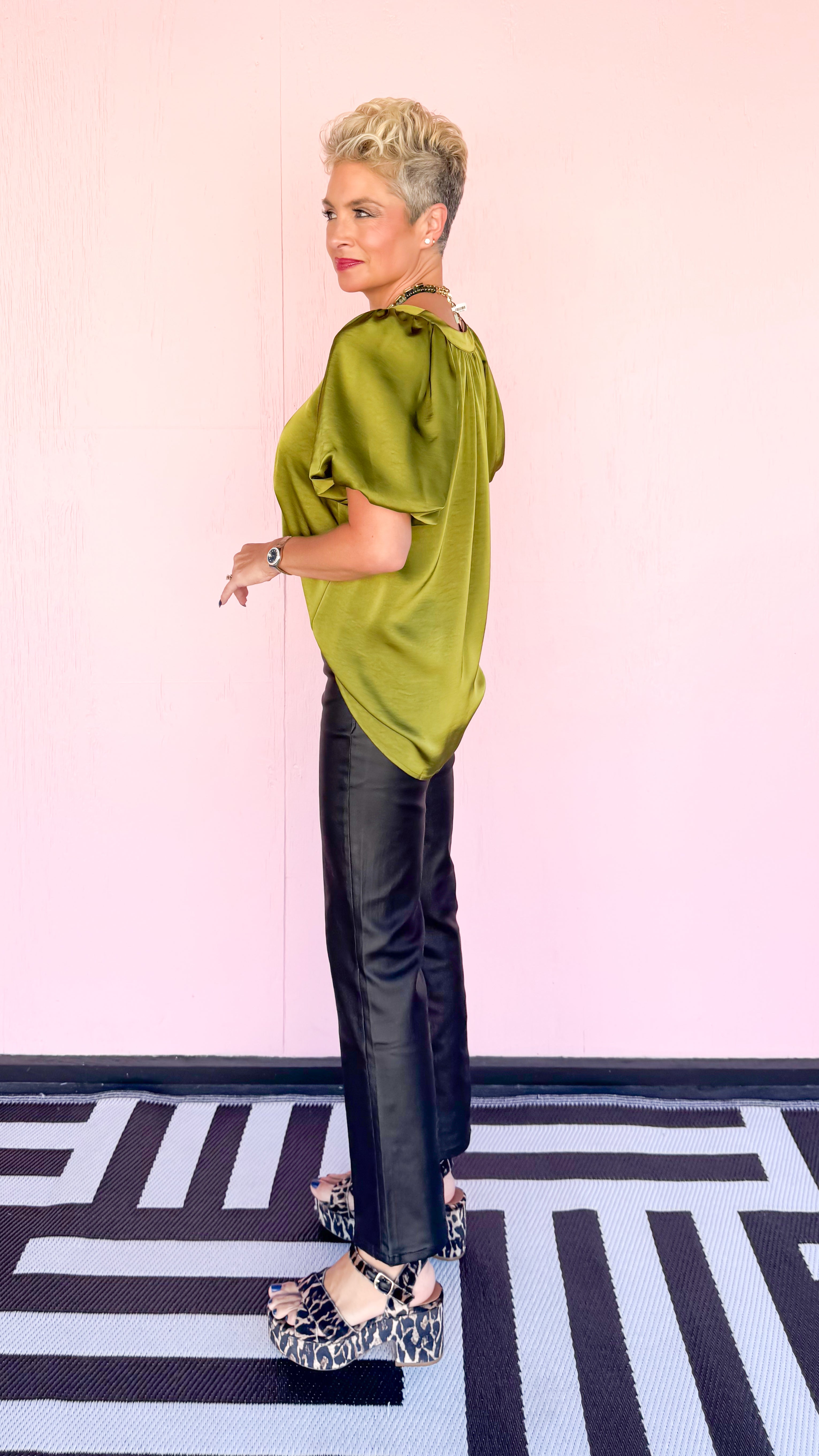 Anika Coated Straight Leg Jean/Black - The BLVD