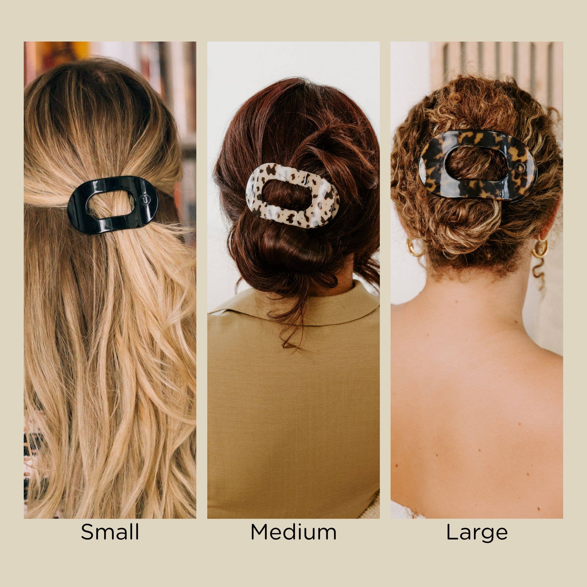 Round Flat Hair Clip | Large | Coconut White