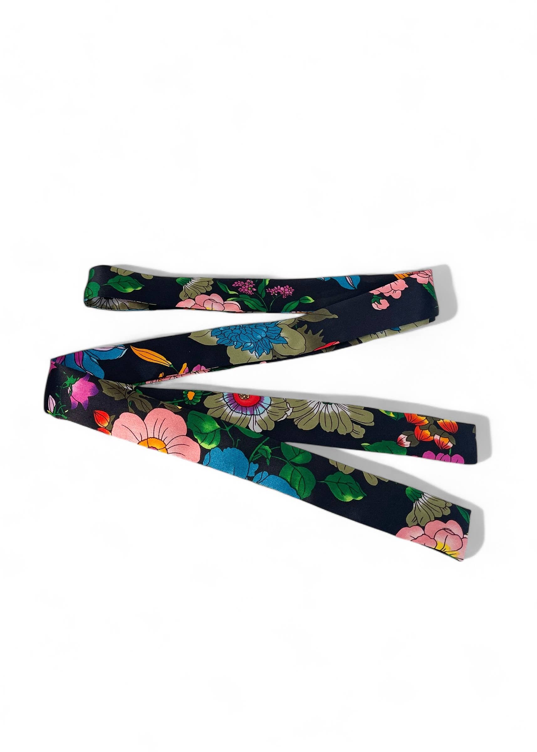 Italian Garden Silk Bow Scarf | Skinny - The BLVD