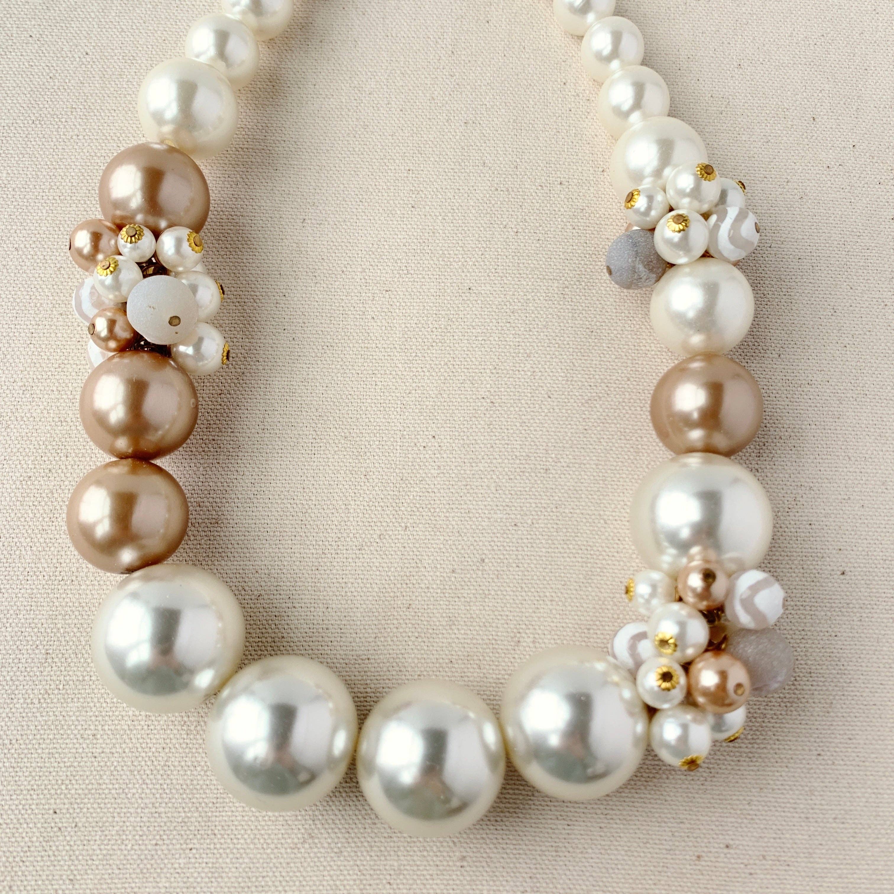 Magnolia Collection Pearl & Agate Statement Necklace - The BLVD
