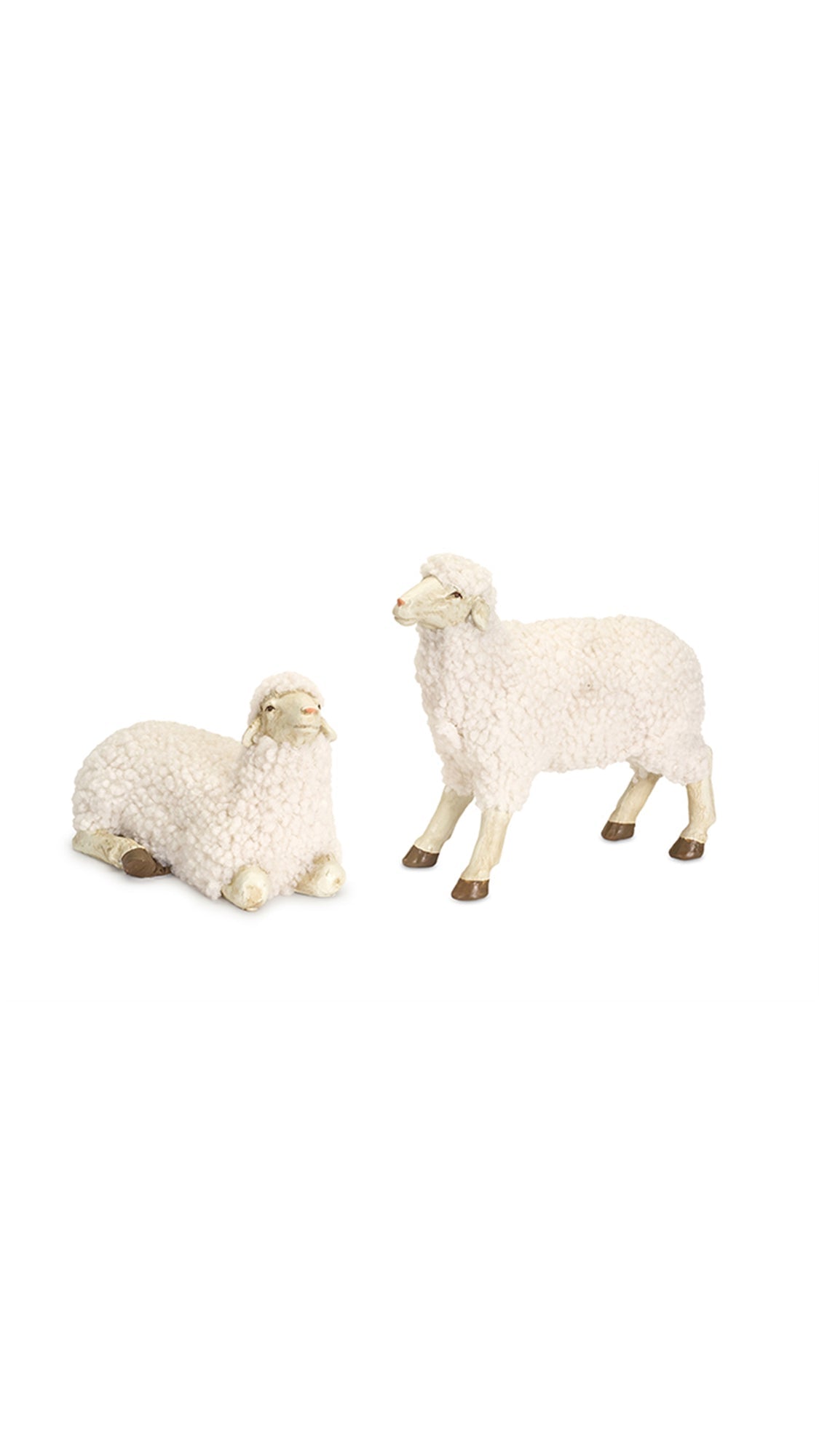 Cream sheep figurine, front view