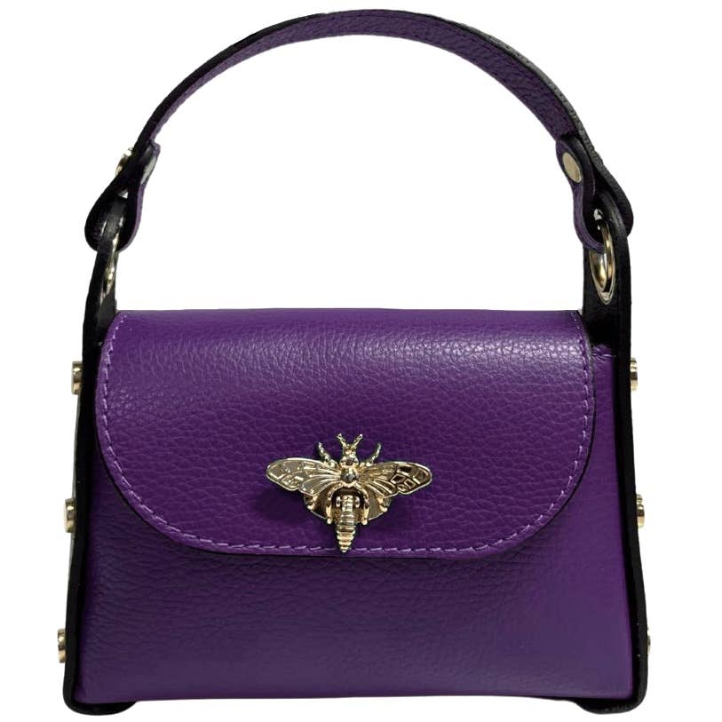 Mini Leather Bag w/Fly Closure