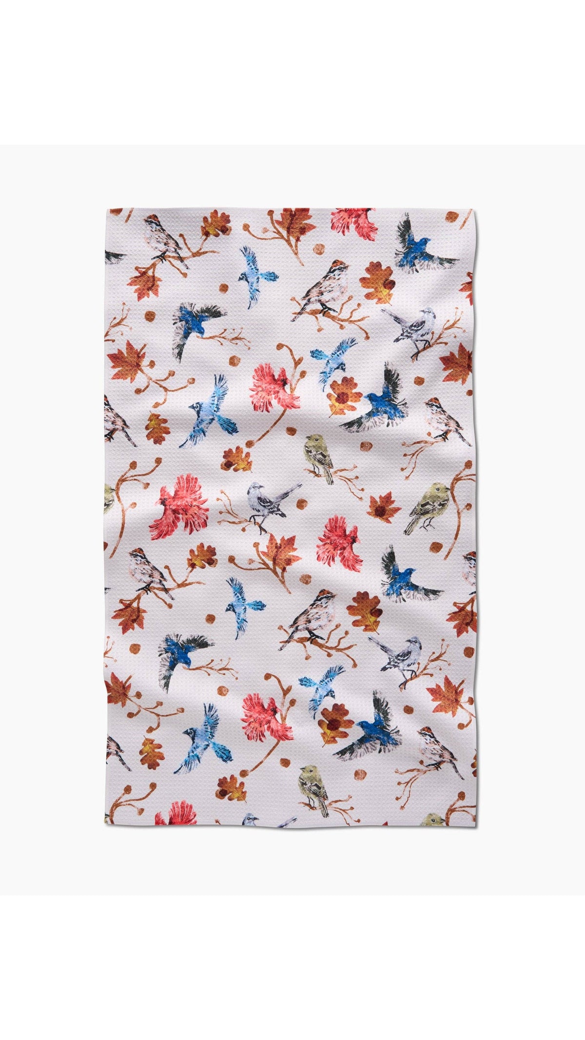 Geometry Autumnal Bird Skies Tea Towel 18x30 kitchen towel, full view on white