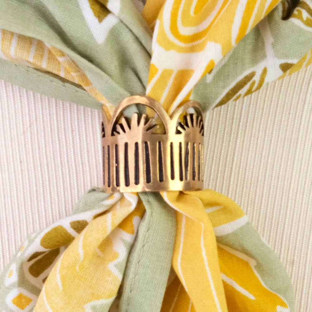 Leah Brass Bandana Slide Ring - The BLVD