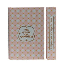 Set of small books with decorative covers on a white background