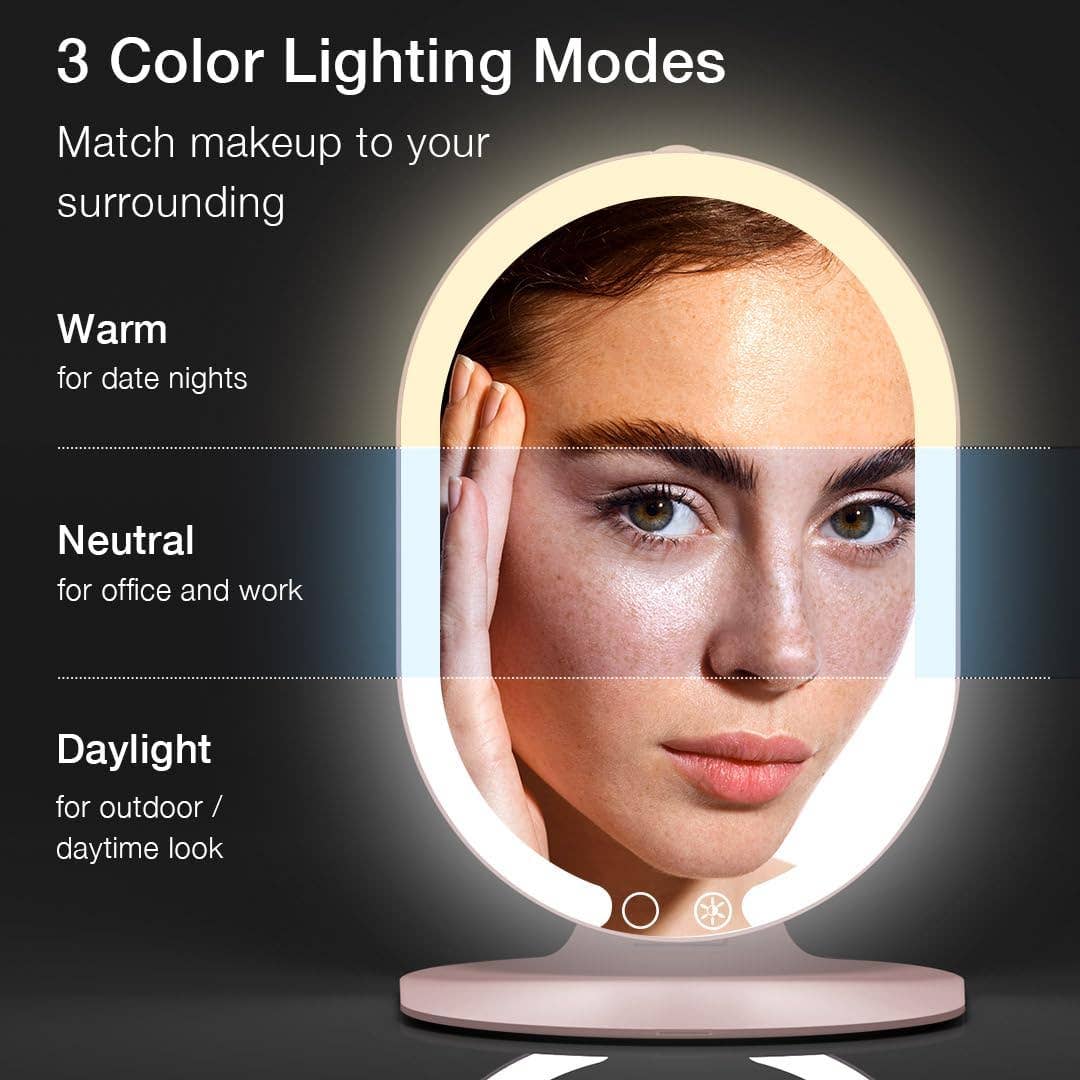 Sara ultra slim foldable lighted travel mirror product photo - in use view - BLVD Boutik