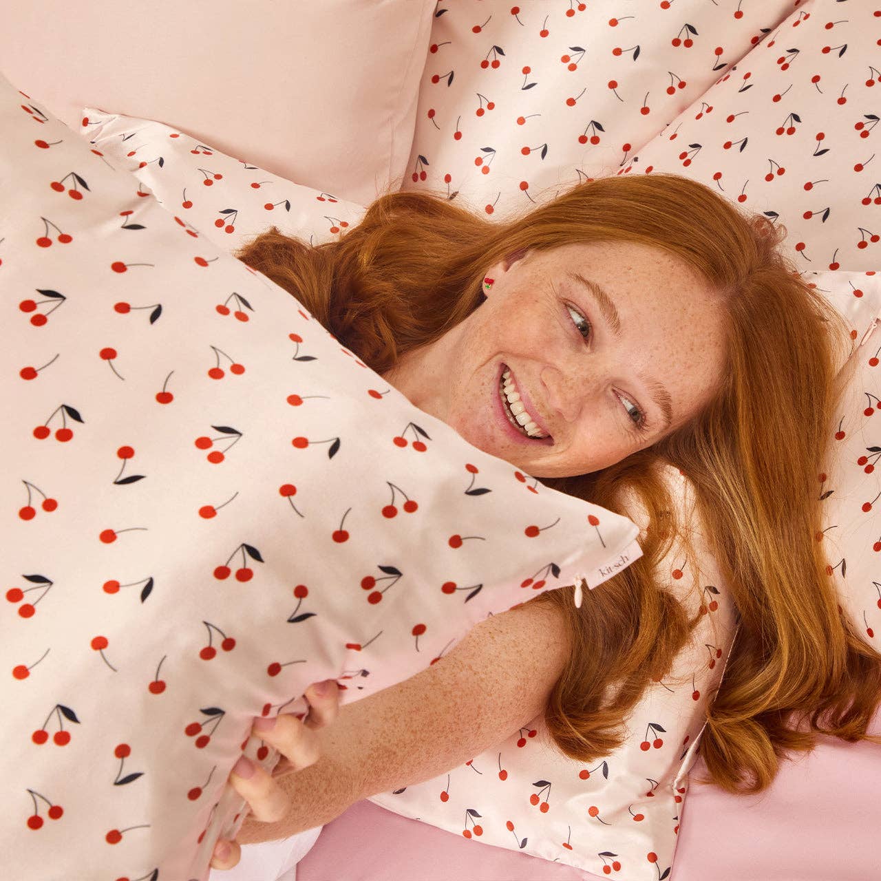 Satin Pillowcase Standard - Cherry Print - The BLVD
