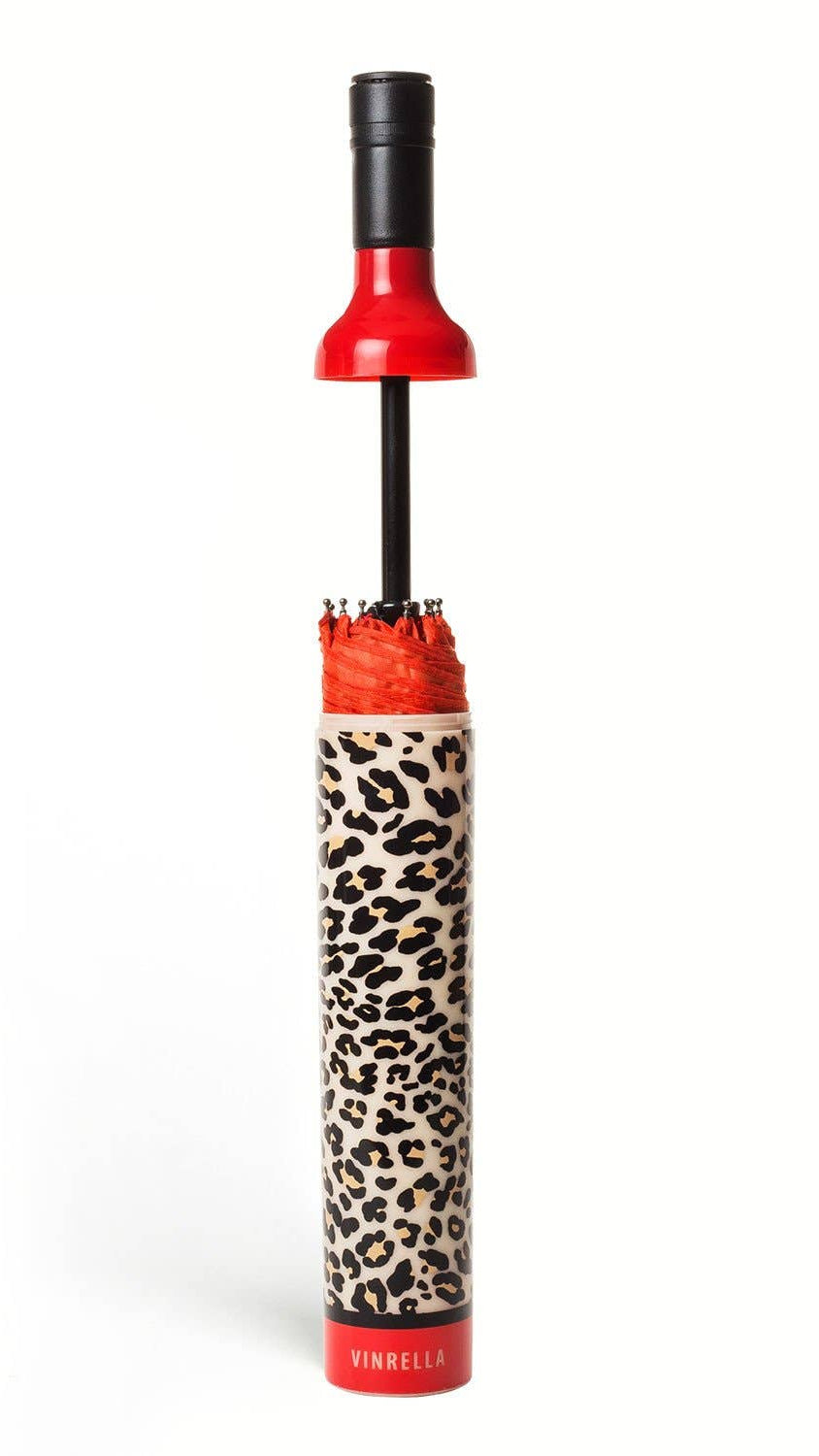 Leopard print bottle umbrella product photo - detail view - BLVD Boutik