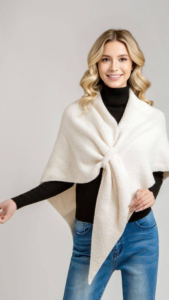 Ivory Solid Shoulder Wrap/Shawl