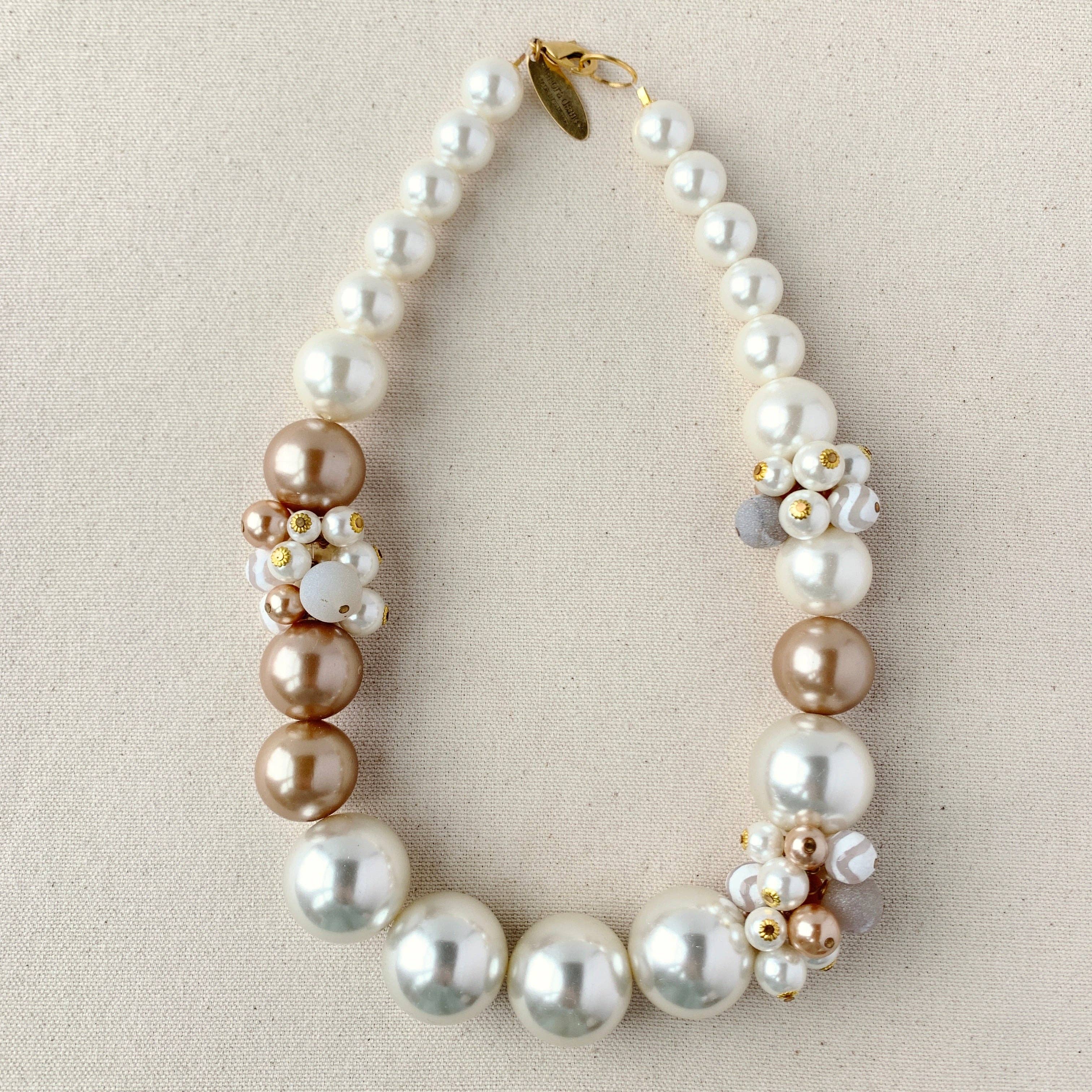 Magnolia Collection Pearl & Agate Statement Necklace - The BLVD