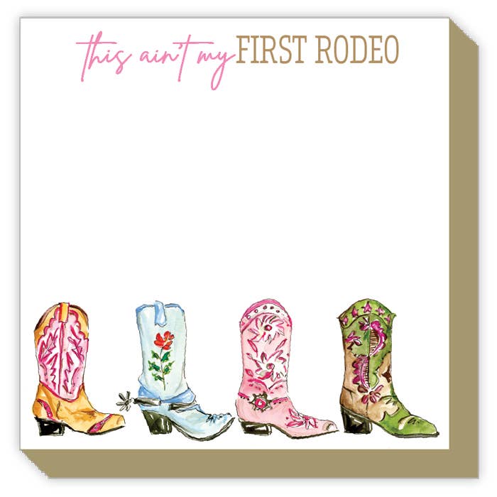 Handpainted Colorful Cowboy Boots Luxe Notepad