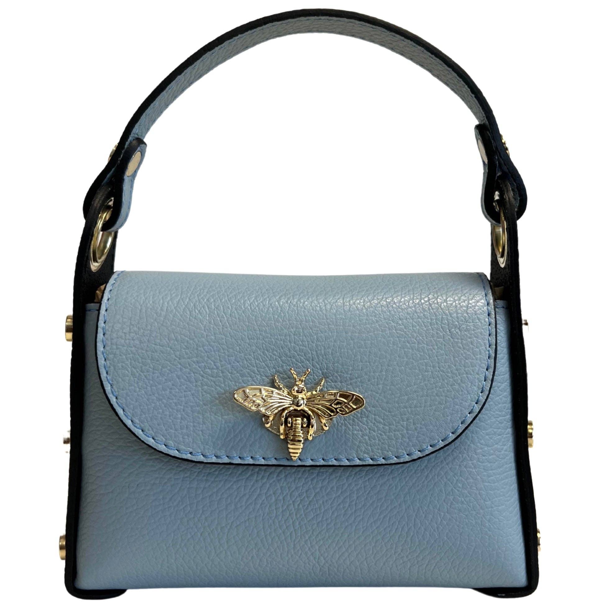Mini Leather Bag w/Fly Closure