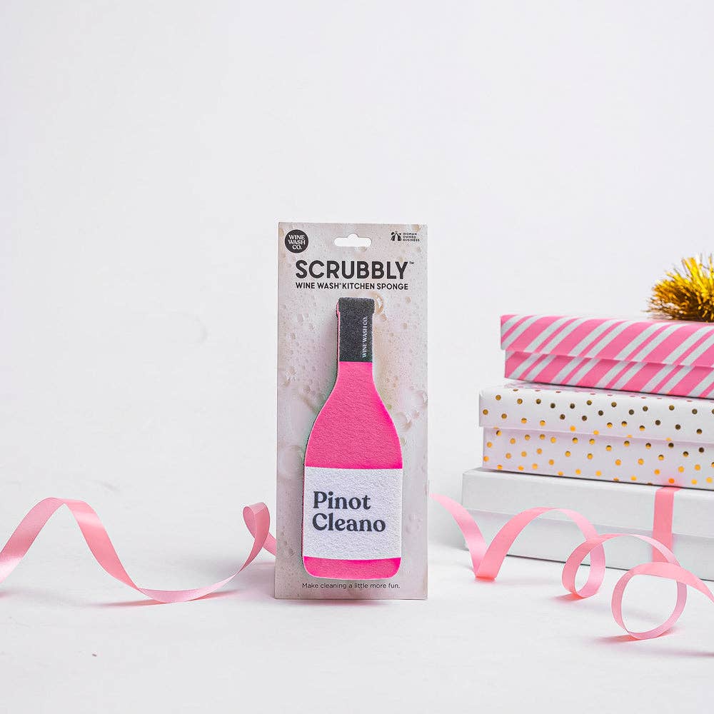 Scrubbly sponge pink pinot product photo - styled view - BLVD Boutik
