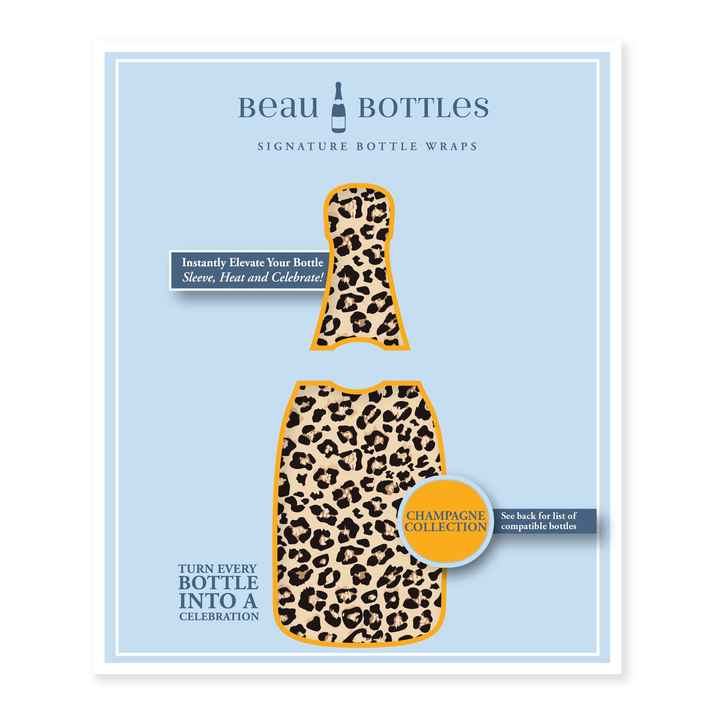 Beau Bottles Tan Leopard- Champagne Collection