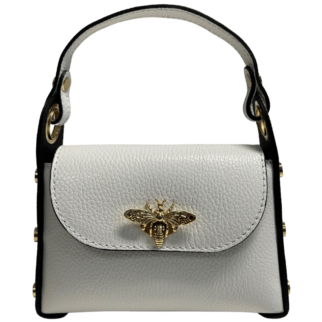 Mini leather bag with fly closure accessory - side view - BLVD Boutik
