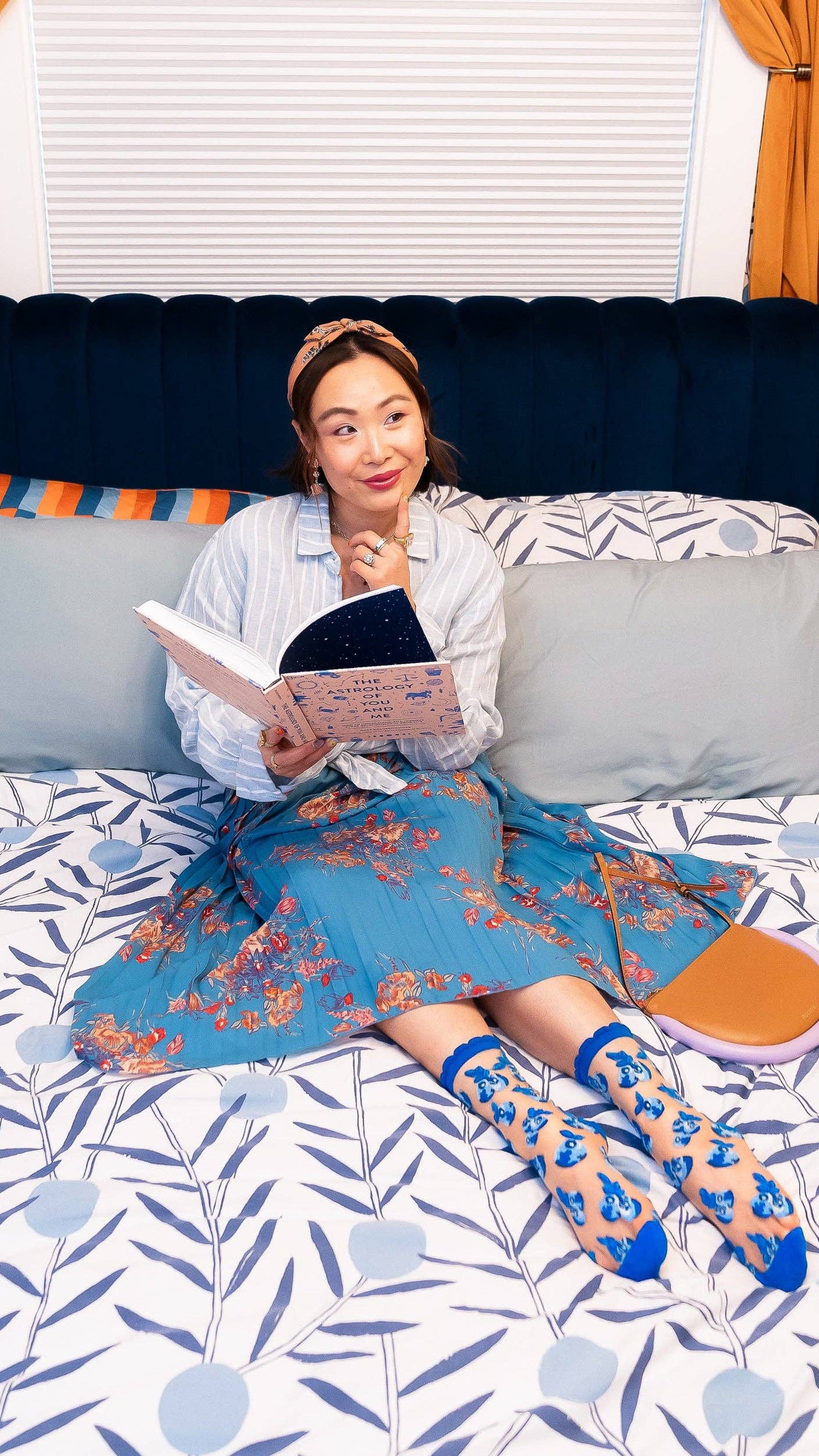 Blueberry Ruffle Sheer Crew Sock