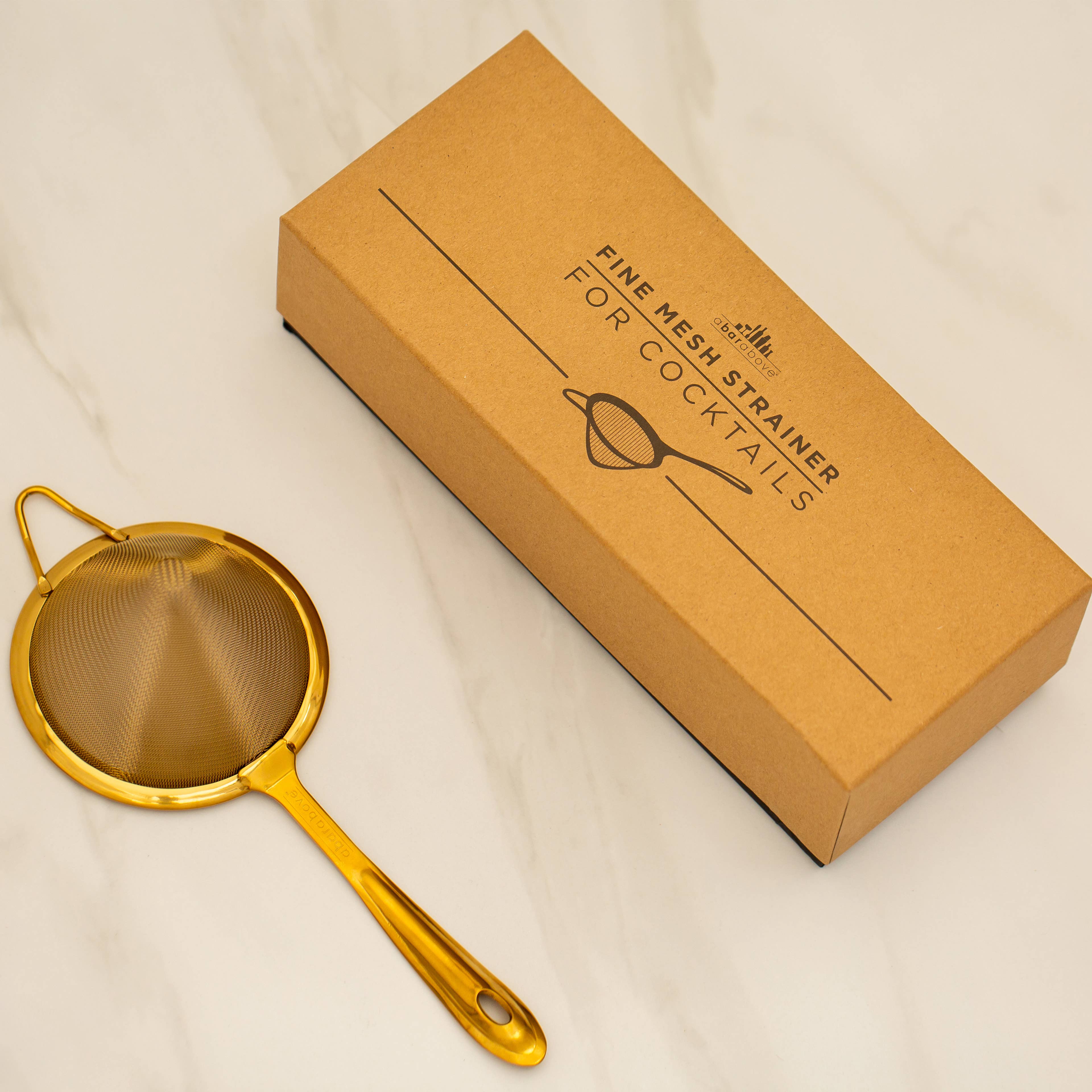 Fine Mesh Cocktail Strainer, Gold 10 cm - The BLVD
