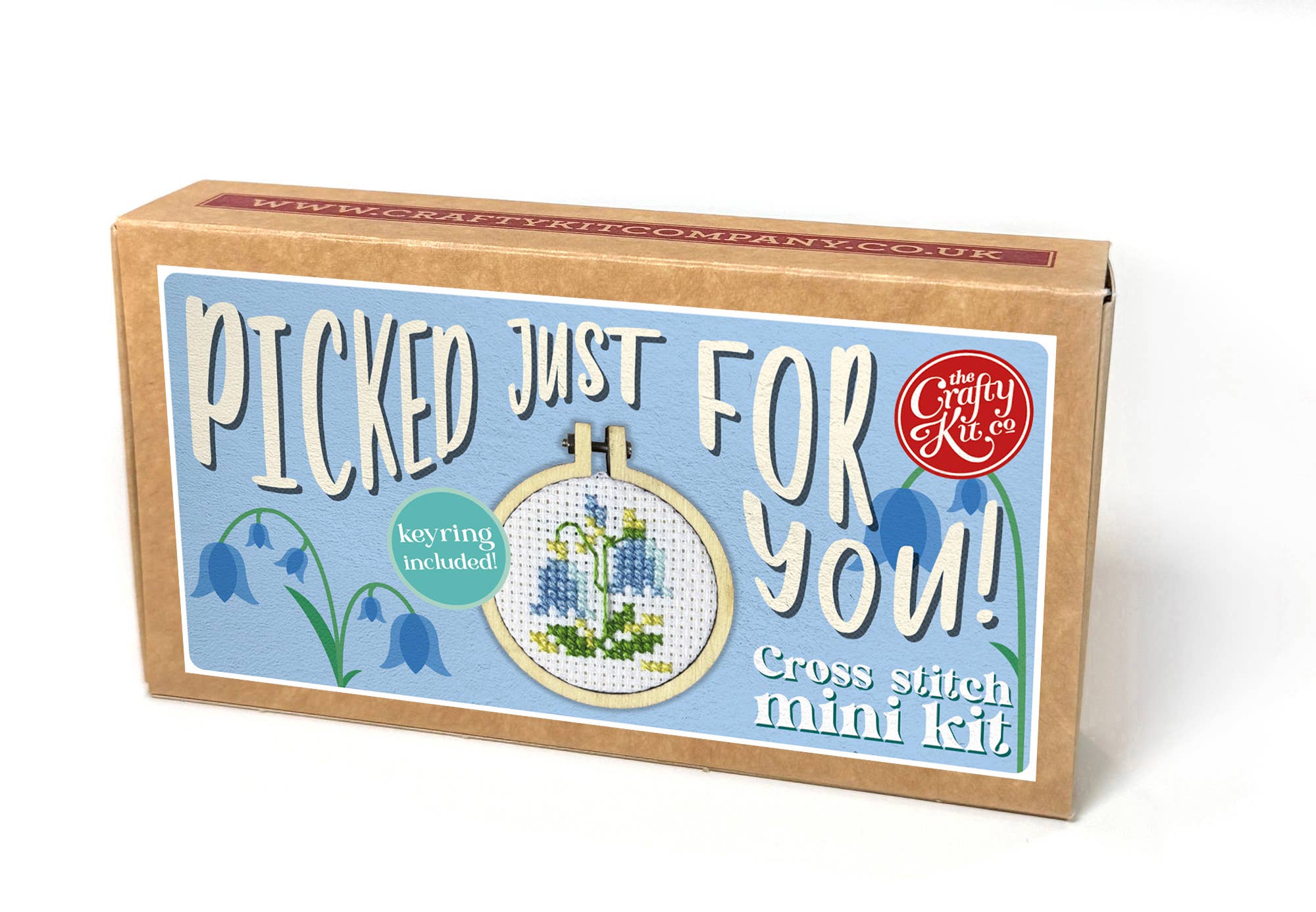 Picked Just for You mini matchbox cross stitch kit product photo - in use view - BLVD Boutik