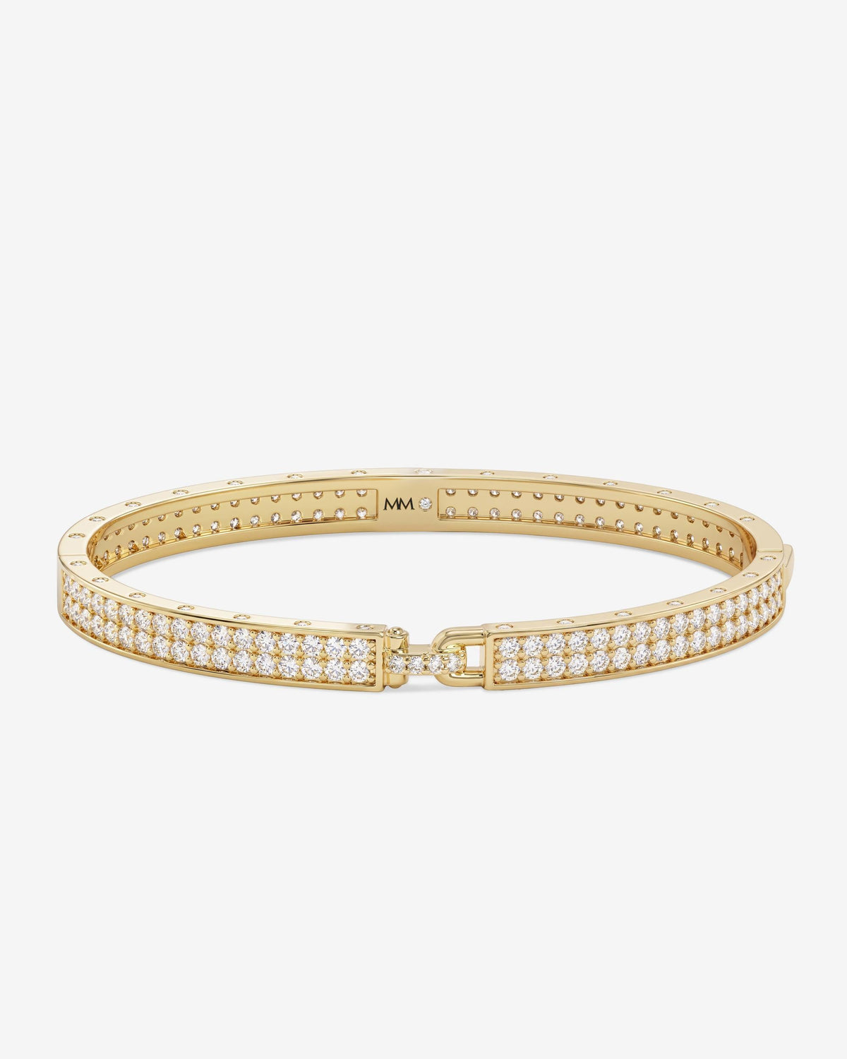 Melinda Maria Ashley Malibu Lock Cuff 6mm in gold with pavé simulated diamonds