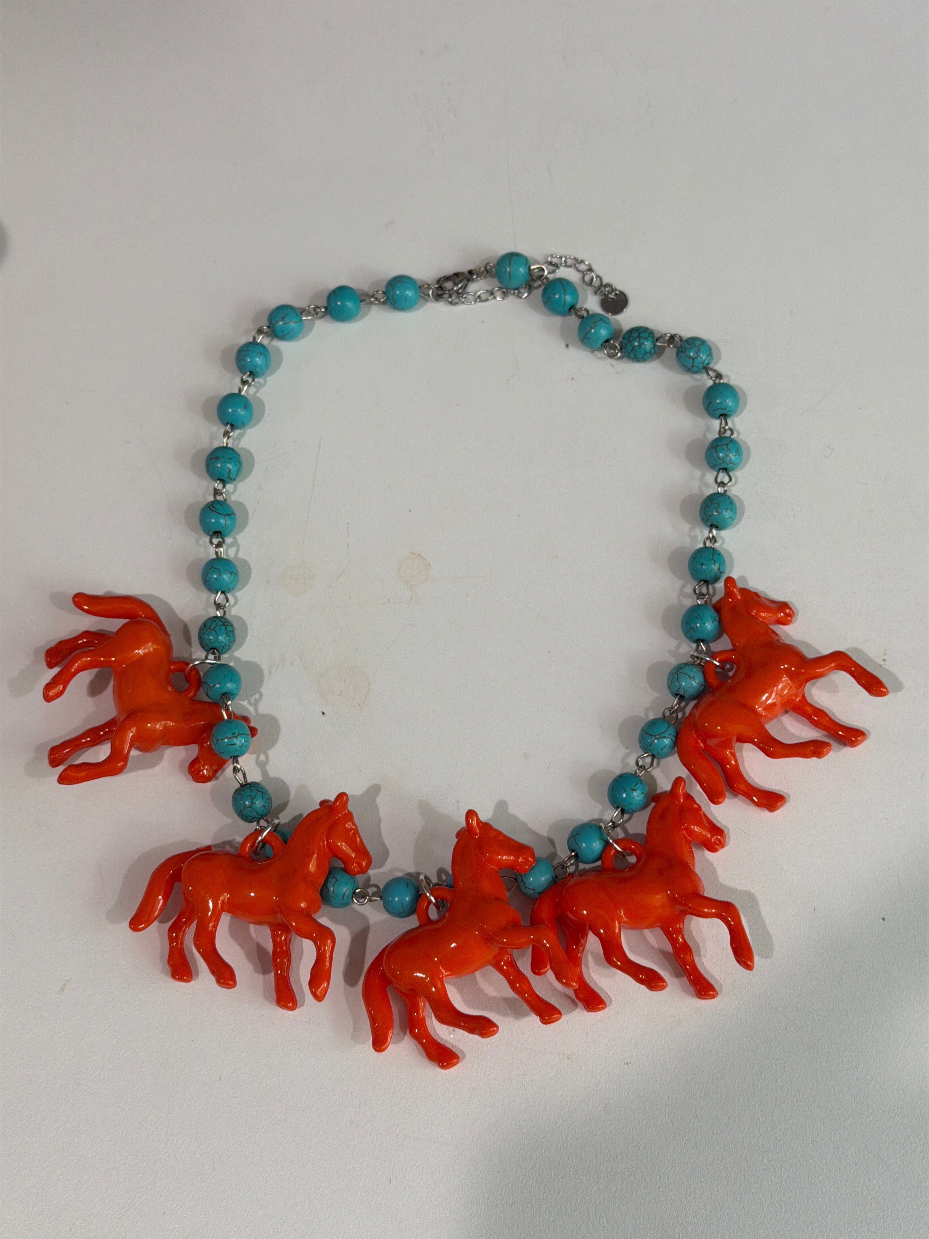 Small Bead Horse Necklace
