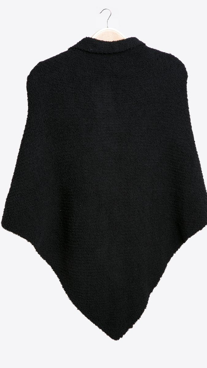 Black Solid Shoulder Wrap/Shawl